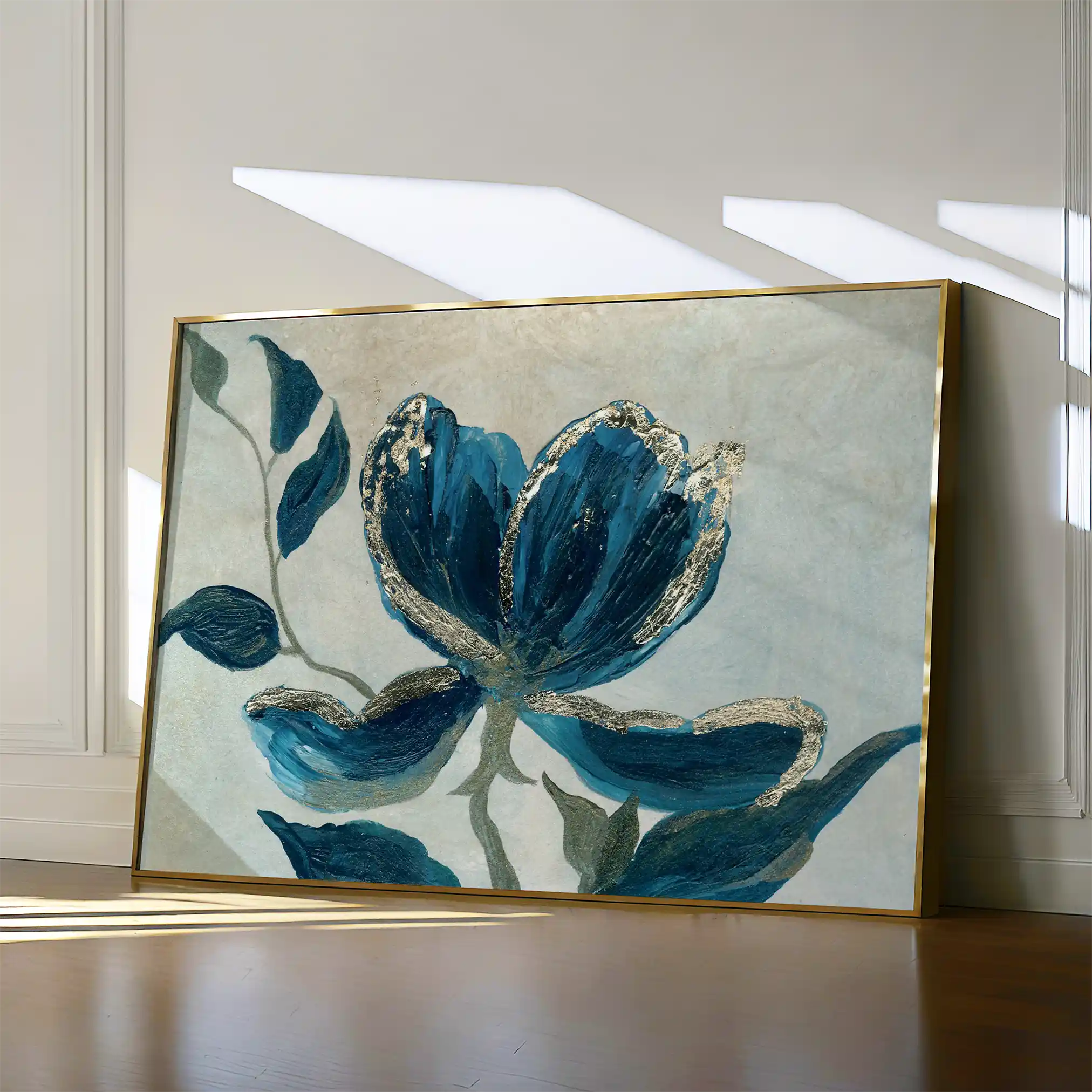 Floral 522 Canvas Art 60 x 40 cm / Black