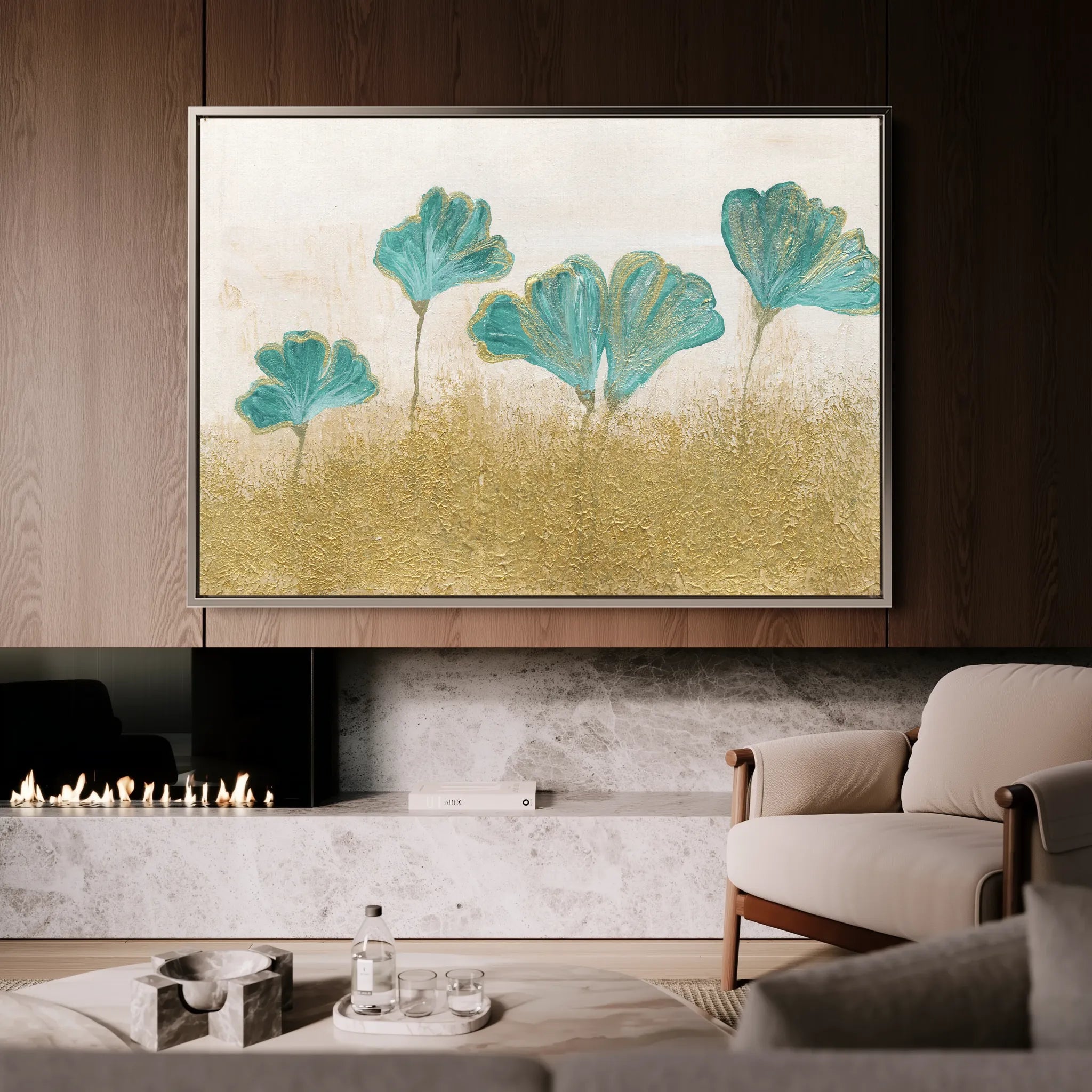 Floral 523 Canvas Art 18" x 24" / 45 x 60 cm / Black