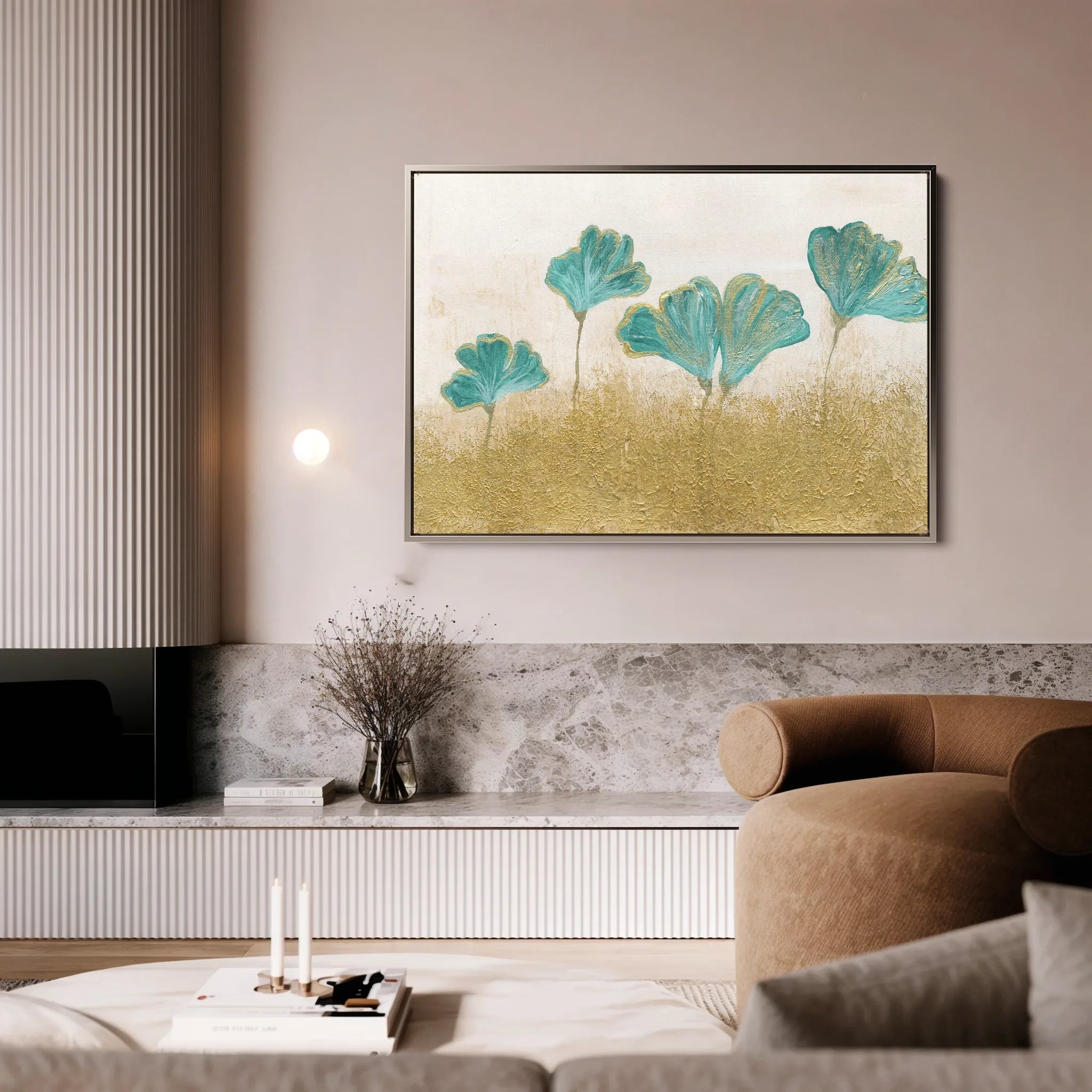 Floral 523 Canvas Art 18" x 24" / 45 x 60 cm / Black