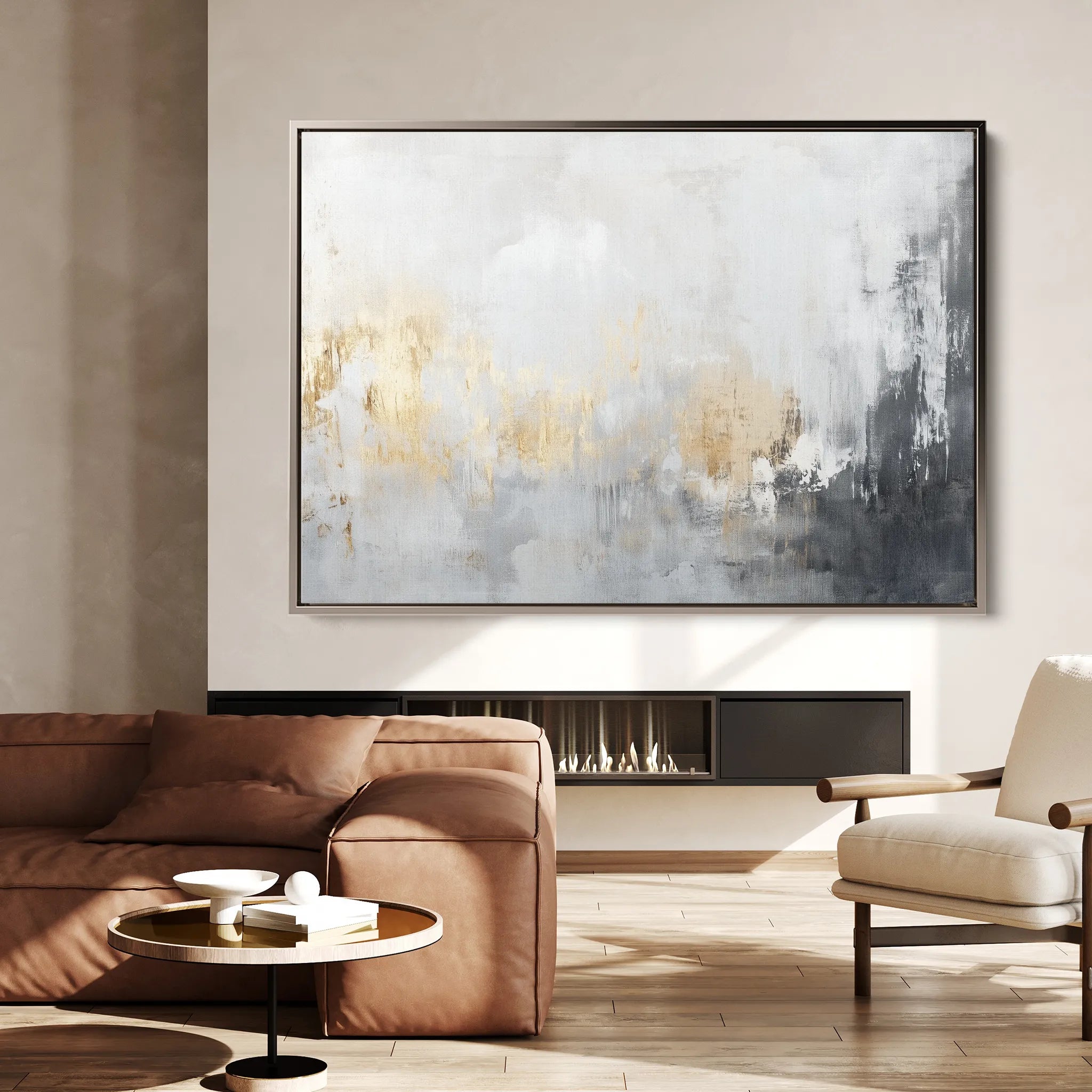 Abstract 524 Canvas Art 18" x 24" / 45 x 60 cm / Black