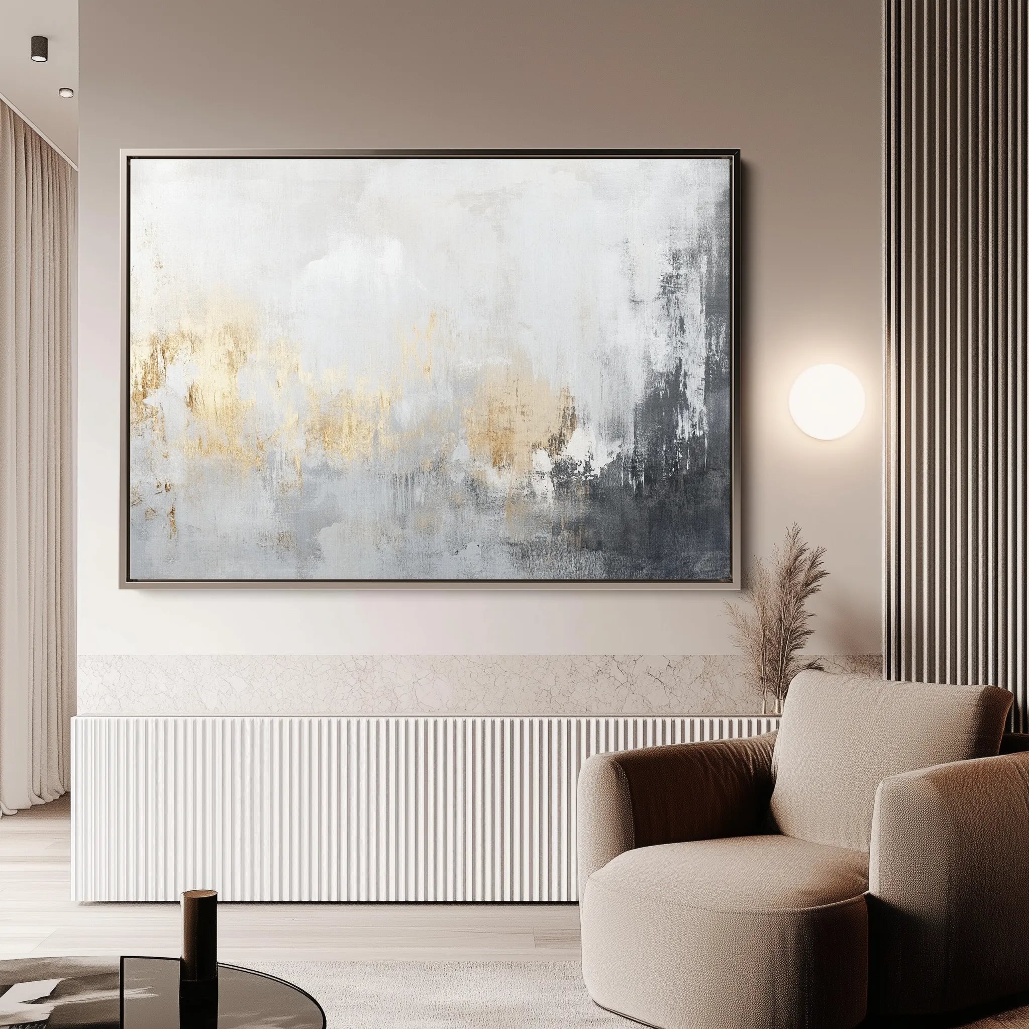 Abstract 524 Canvas Art 18" x 24" / 45 x 60 cm / Black