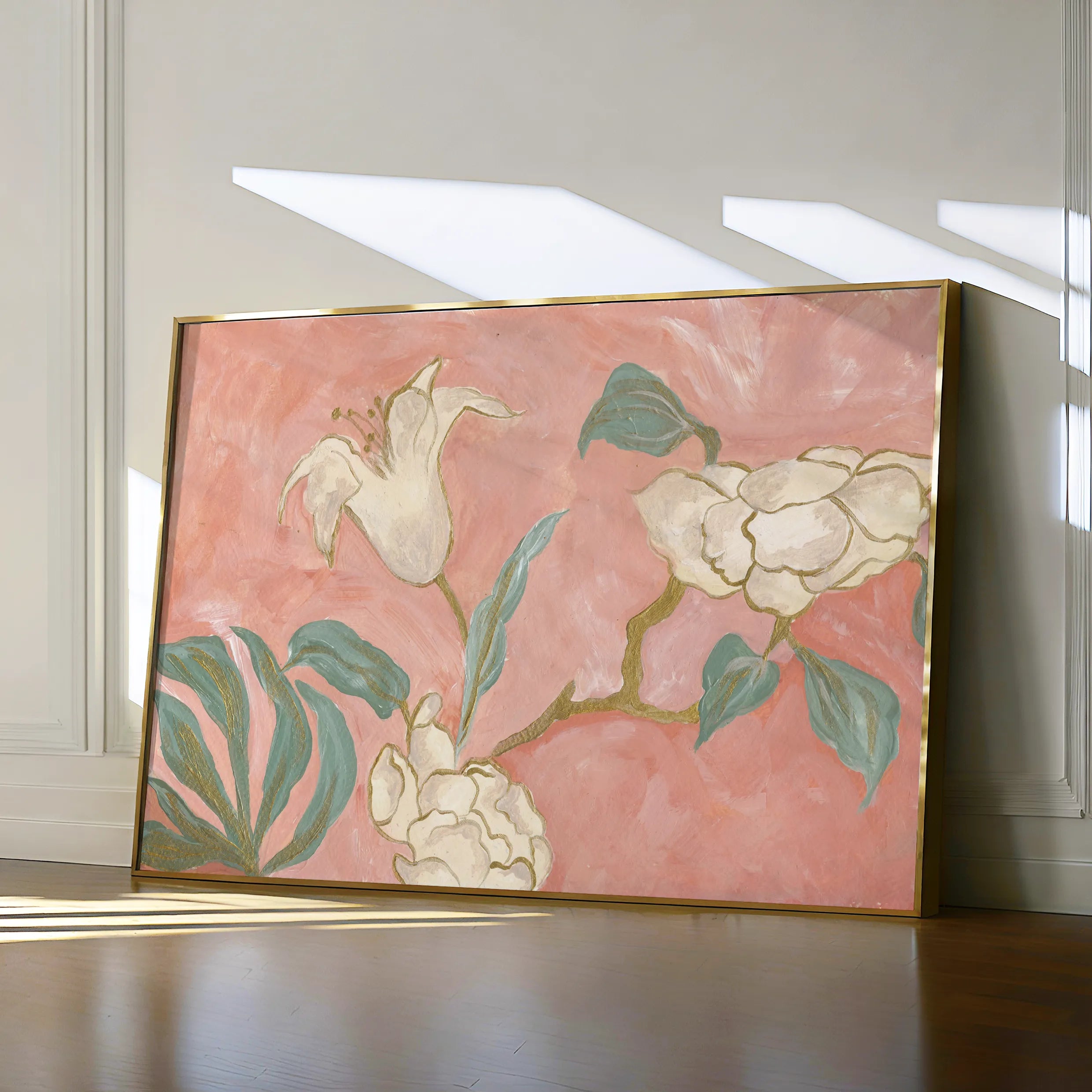 Floral 524 Canvas Art 18" x 24" / 45 x 60 cm / Black
