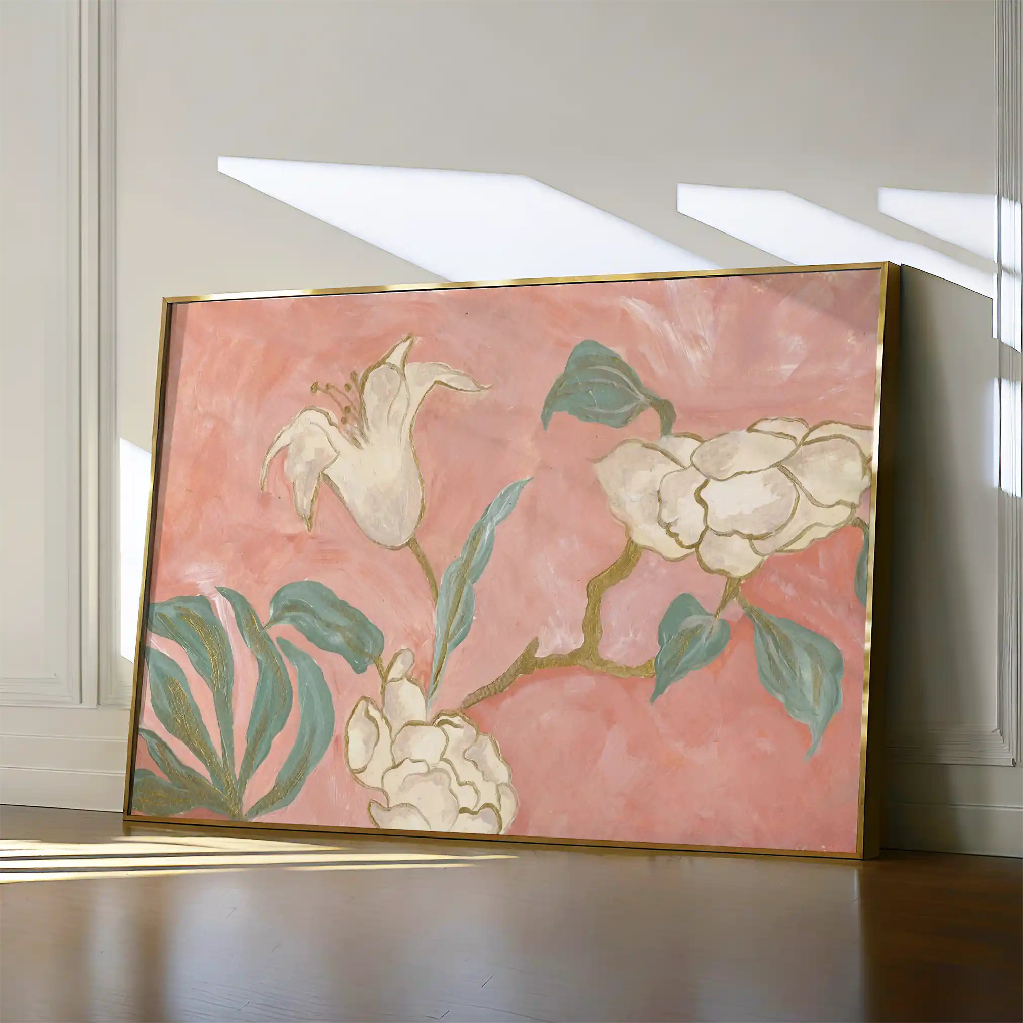 Floral 524 Canvas Art 60 x 40 cm / Black