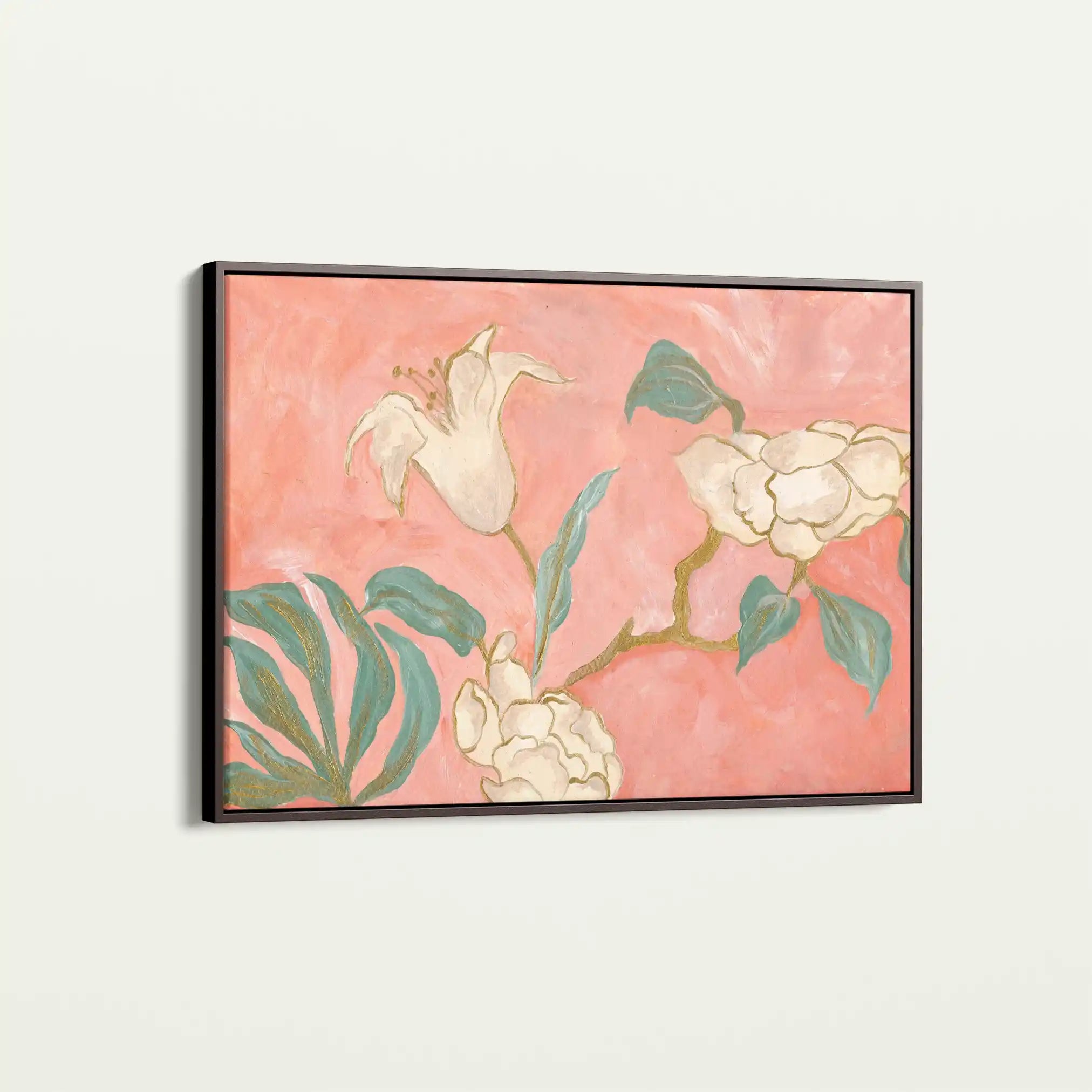 Floral 524 Canvas Art 60 x 40 cm / Black