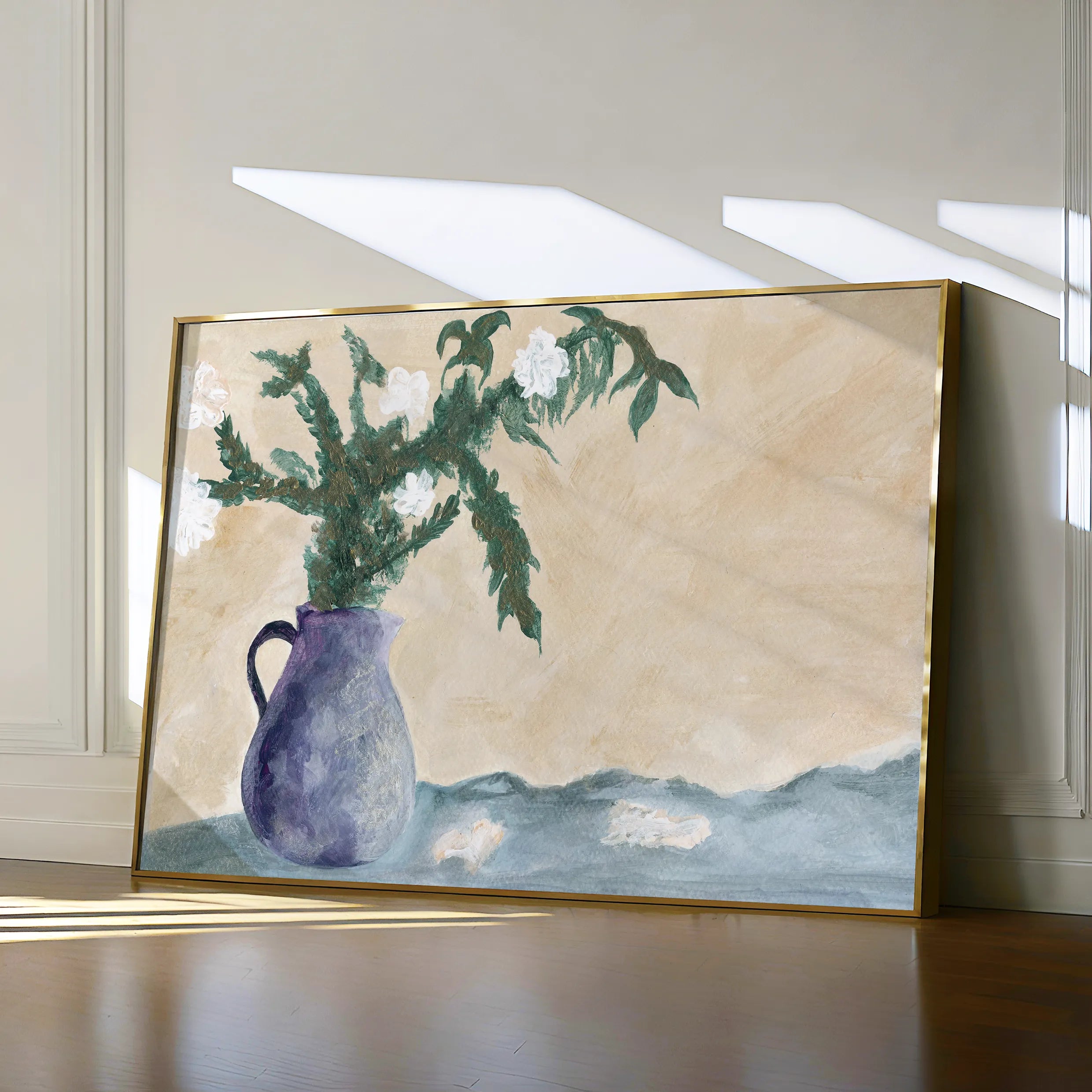 Floral 525 Canvas Art 18" x 24" / 45 x 60 cm / Black