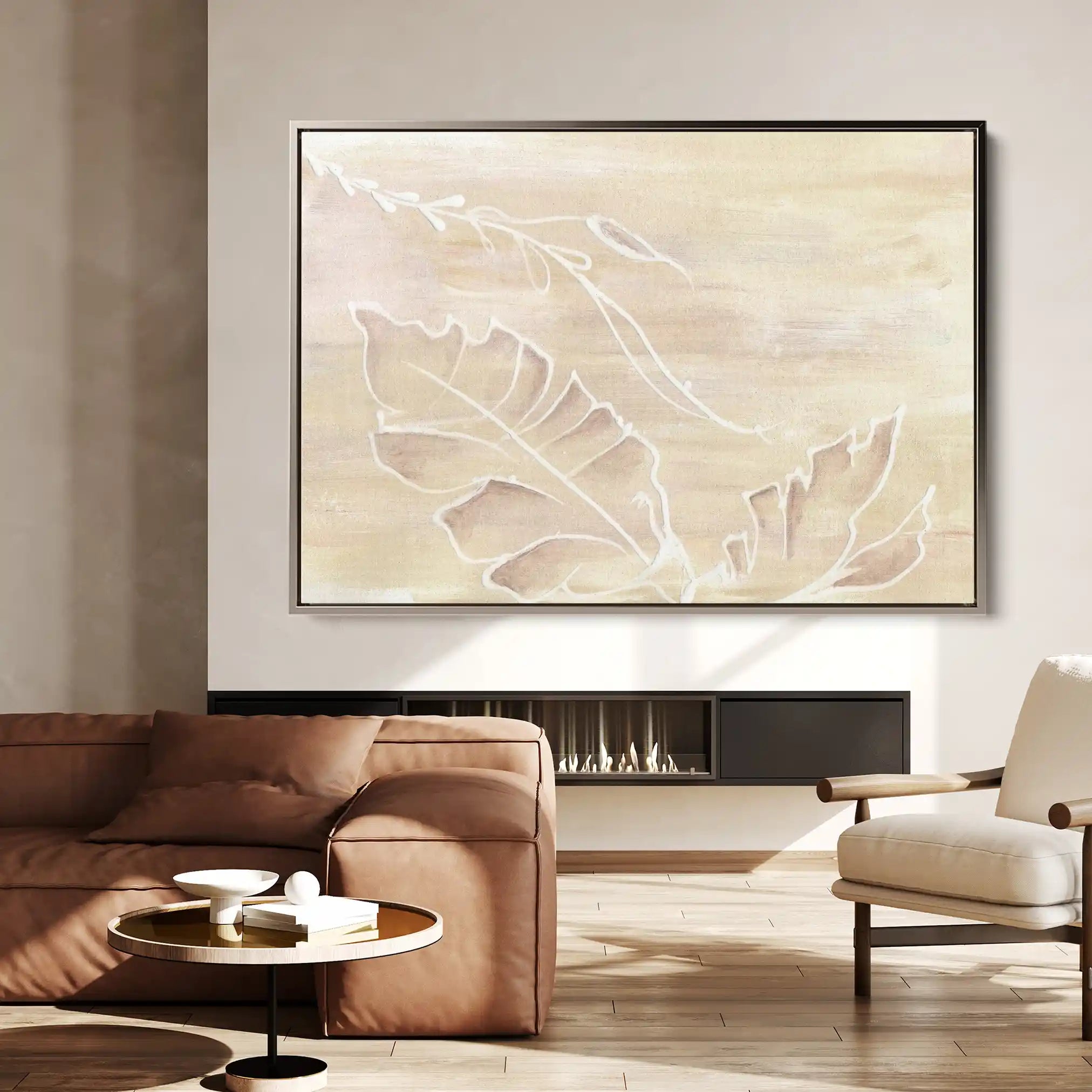 Floral 526 Canvas Art 60 x 40 cm / Black