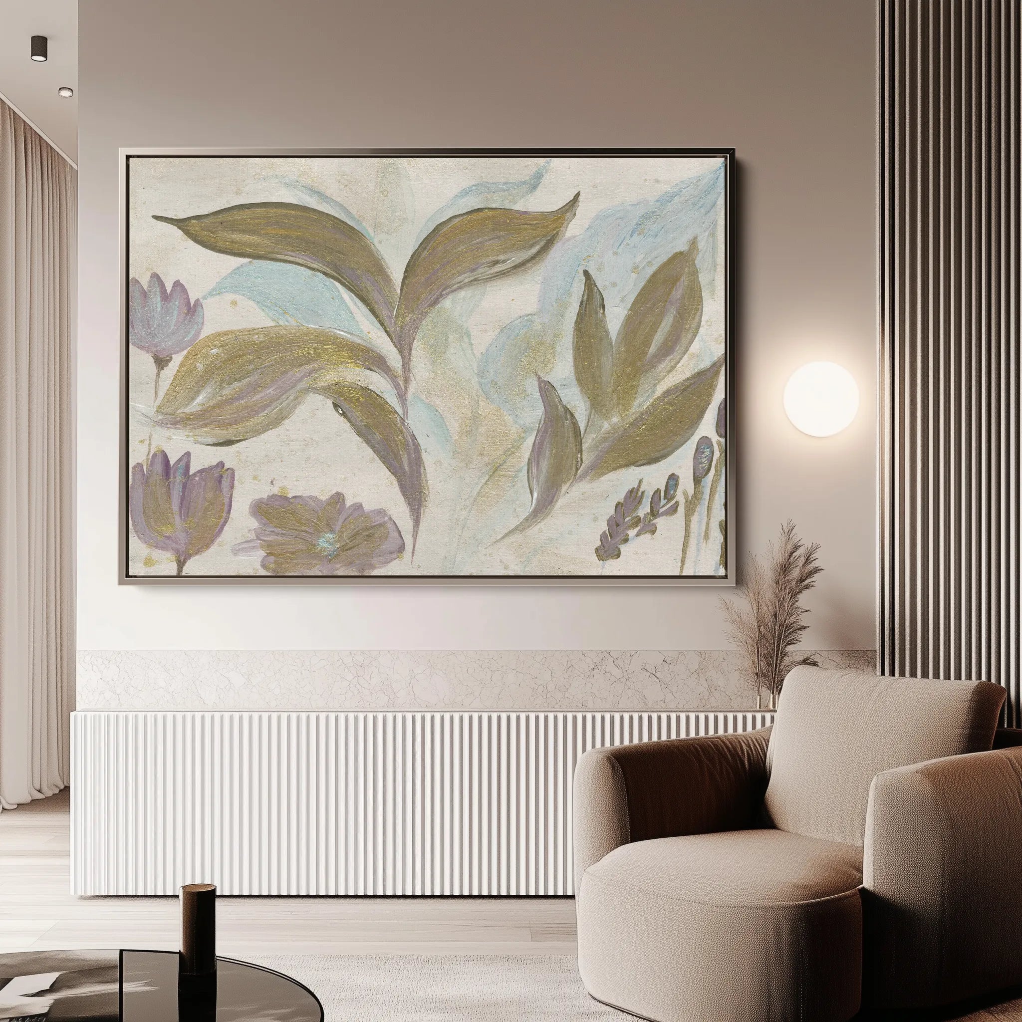Floral 527 Canvas Art 18" x 24" / 45 x 60 cm / Black