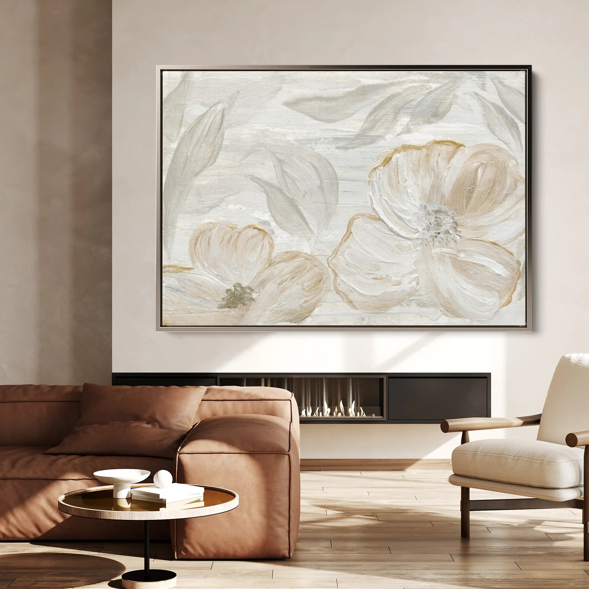 Floral 528 Canvas Art 18" x 24" / 45 x 60 cm / Black