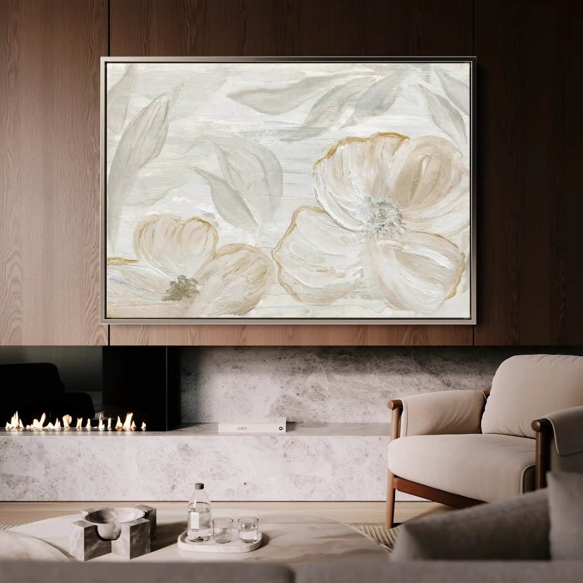 Floral 528 Canvas Art 60 x 40 cm / Black