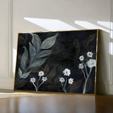 Floral 529 Canvas Art 18" x 24" / 45 x 60 cm / Black