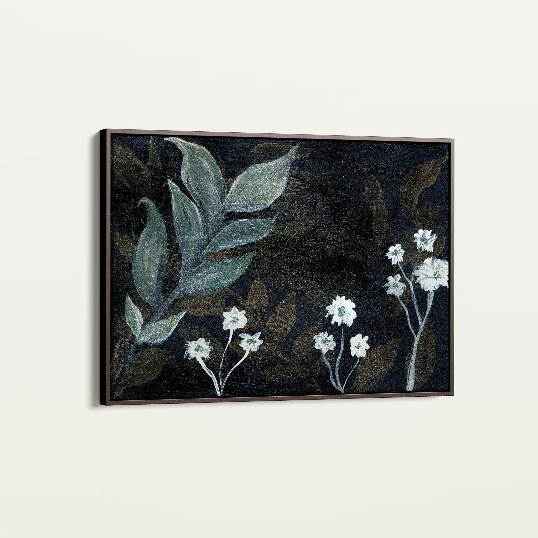 Floral 529 Canvas Art 18" x 24" / 45 x 60 cm / Black