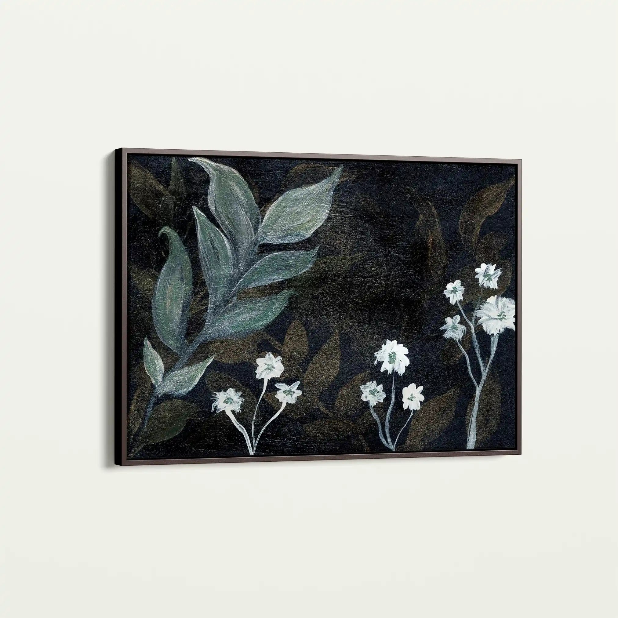Floral 529 Canvas Art 60 x 40 cm / Black