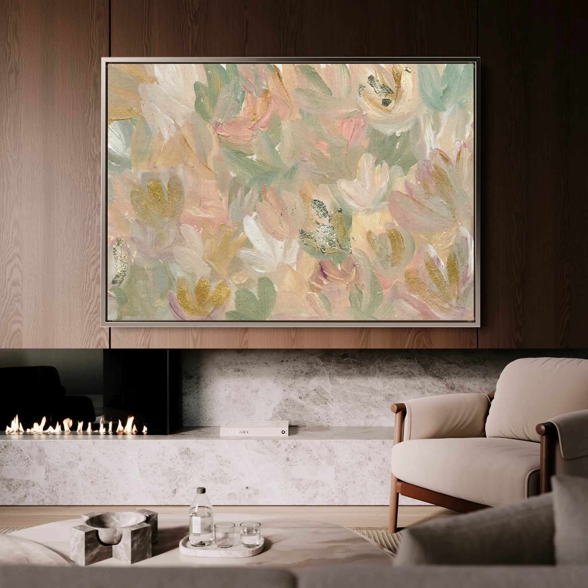 Floral 533 Canvas Art 18" x 24" / 45 x 60 cm / Black