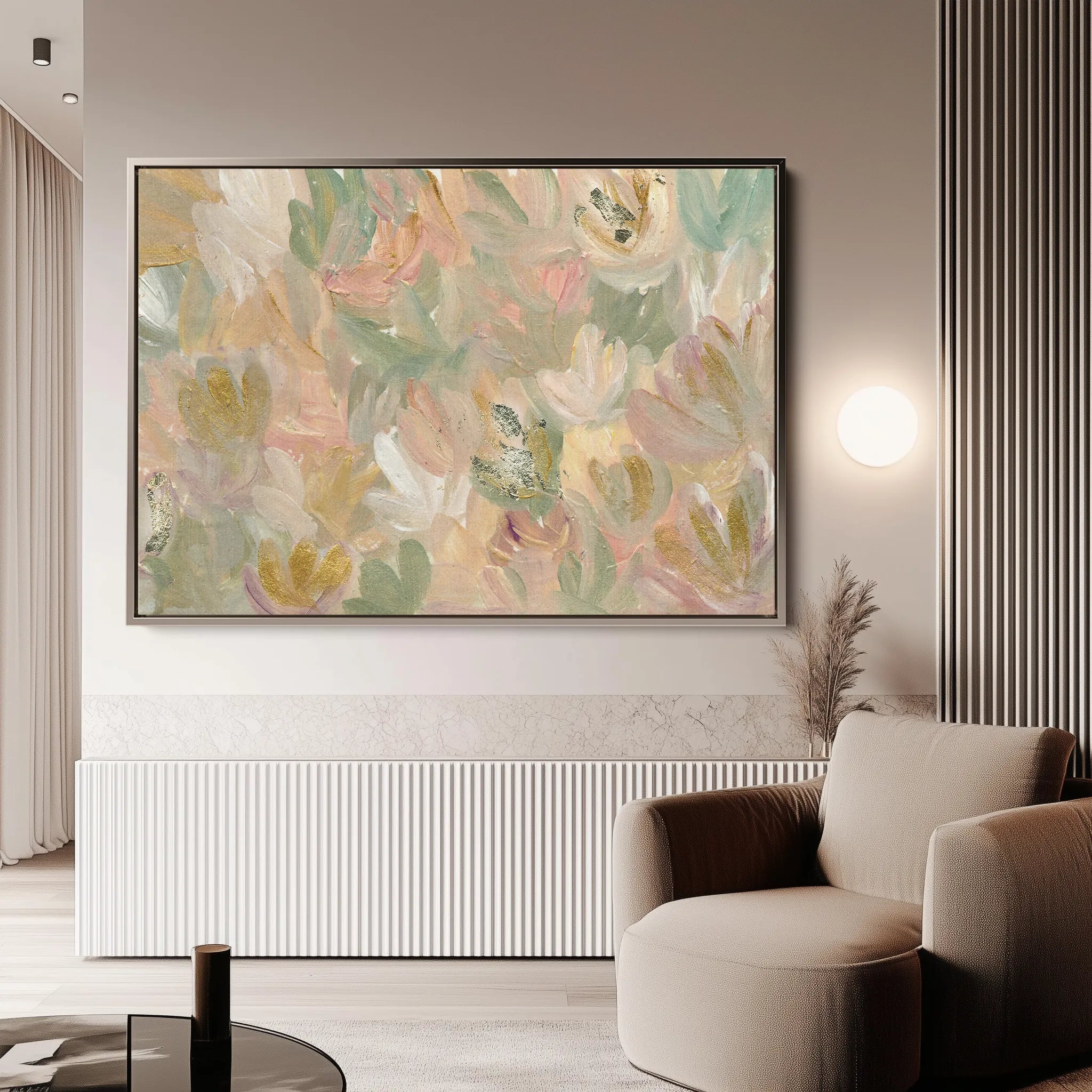 Floral 533 Canvas Art 18" x 24" / 45 x 60 cm / Black