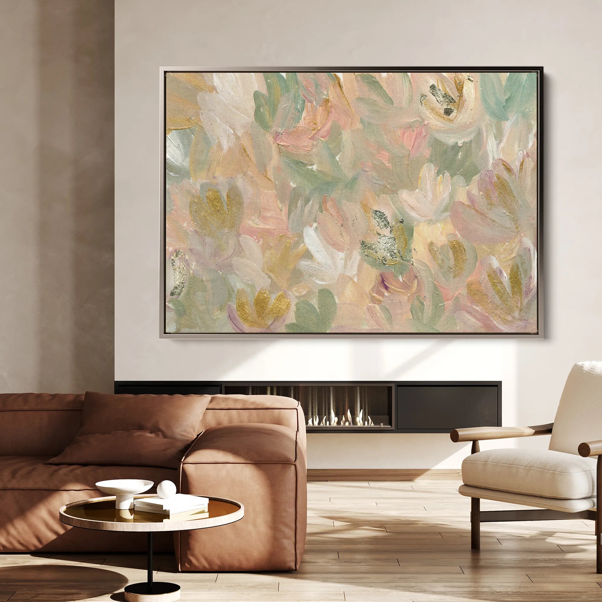 Floral 533 Canvas Art 18" x 24" / 45 x 60 cm / Black