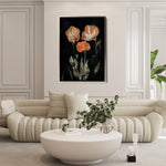 Floral 534 Canvas Art 18" x 24" / 45 x 60 cm / Black