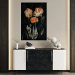 Floral 534 Canvas Art 18" x 24" / 45 x 60 cm / Black