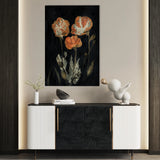 Floral 534 Canvas Art 18" x 24" / 45 x 60 cm / Black