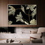 Floral 535 Canvas Art 18" x 24" / 45 x 60 cm / Black