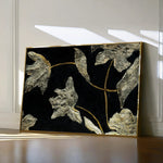 Floral 535 Canvas Art 18" x 24" / 45 x 60 cm / Black