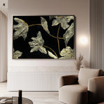 Floral 535 Canvas Art 18" x 24" / 45 x 60 cm / Black