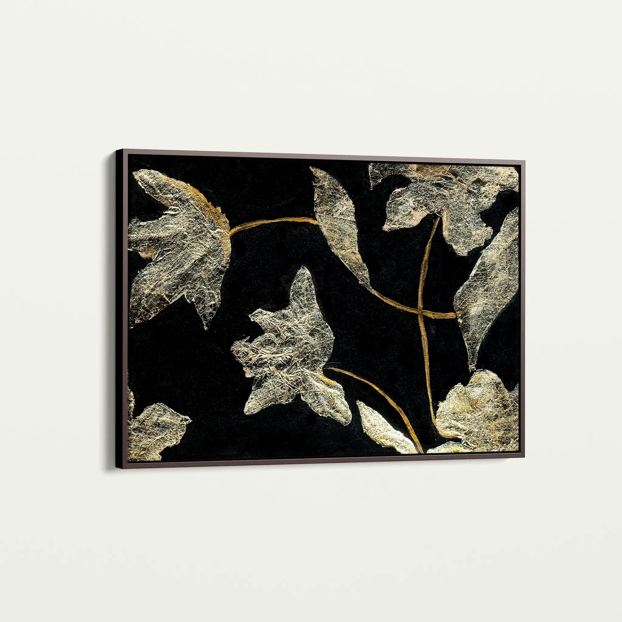 Floral 535 Canvas Art 18" x 24" / 45 x 60 cm / Black