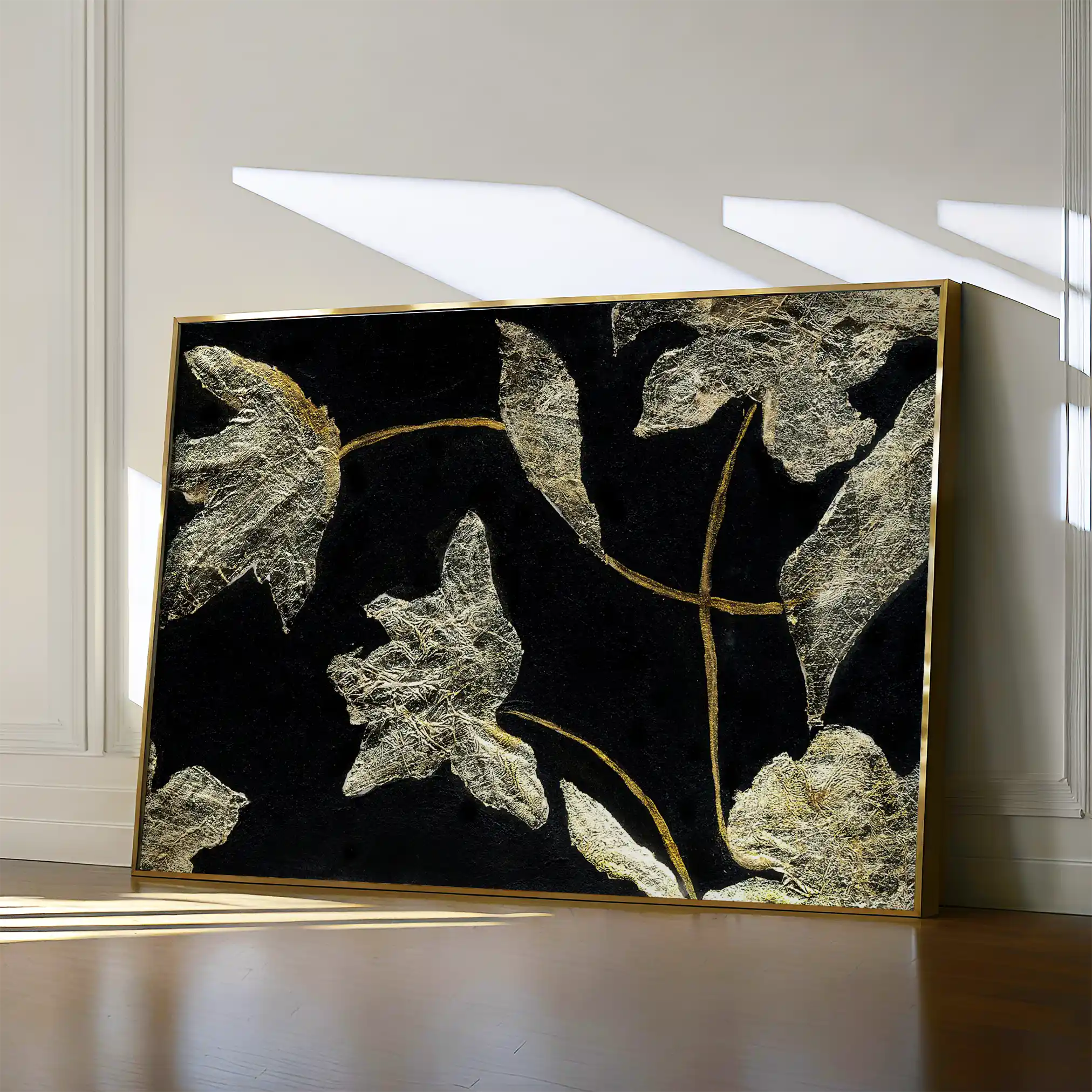 Floral 535 Canvas Art 60 x 40 cm / Black