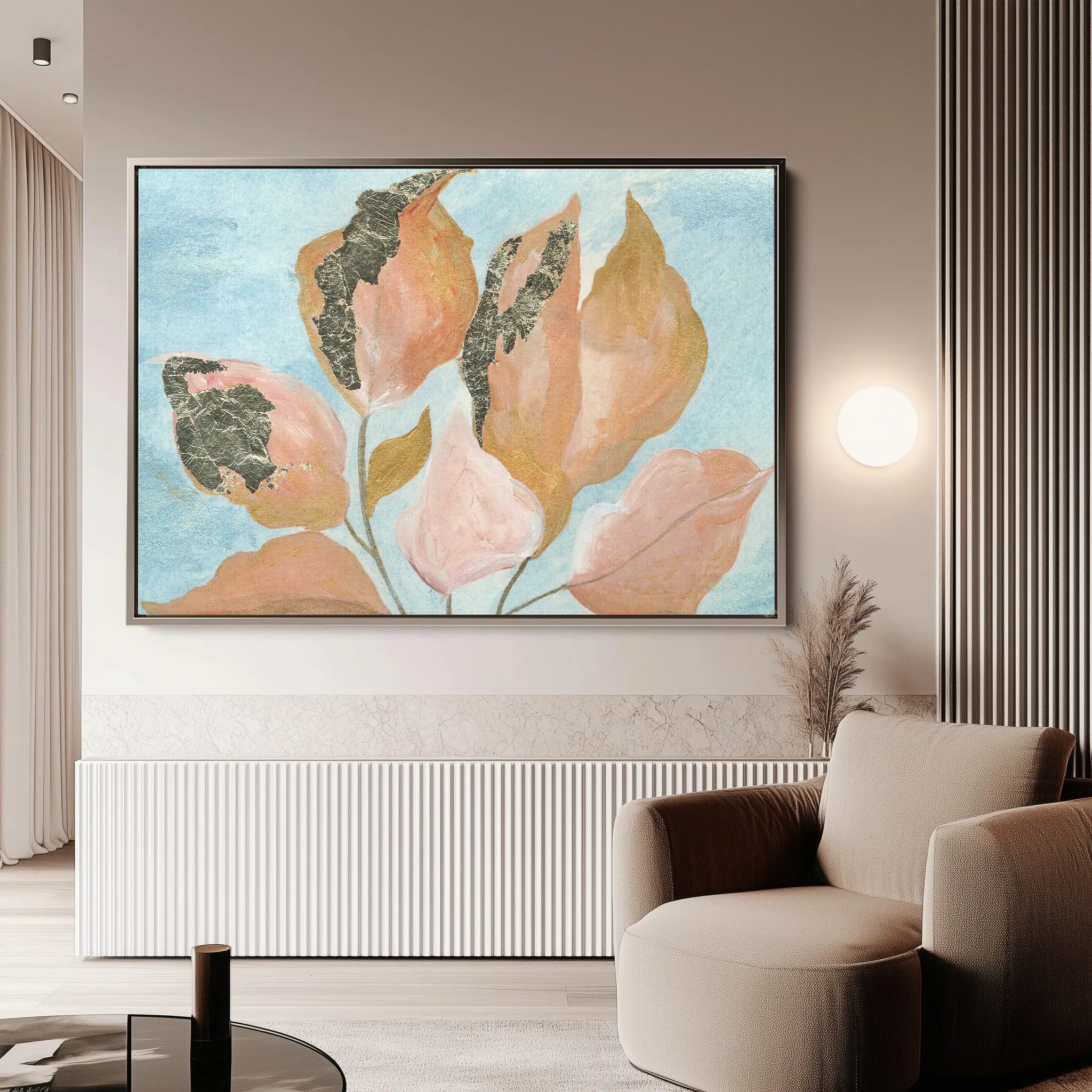 Floral 536 Canvas Art 18" x 24" / 45 x 60 cm / Black
