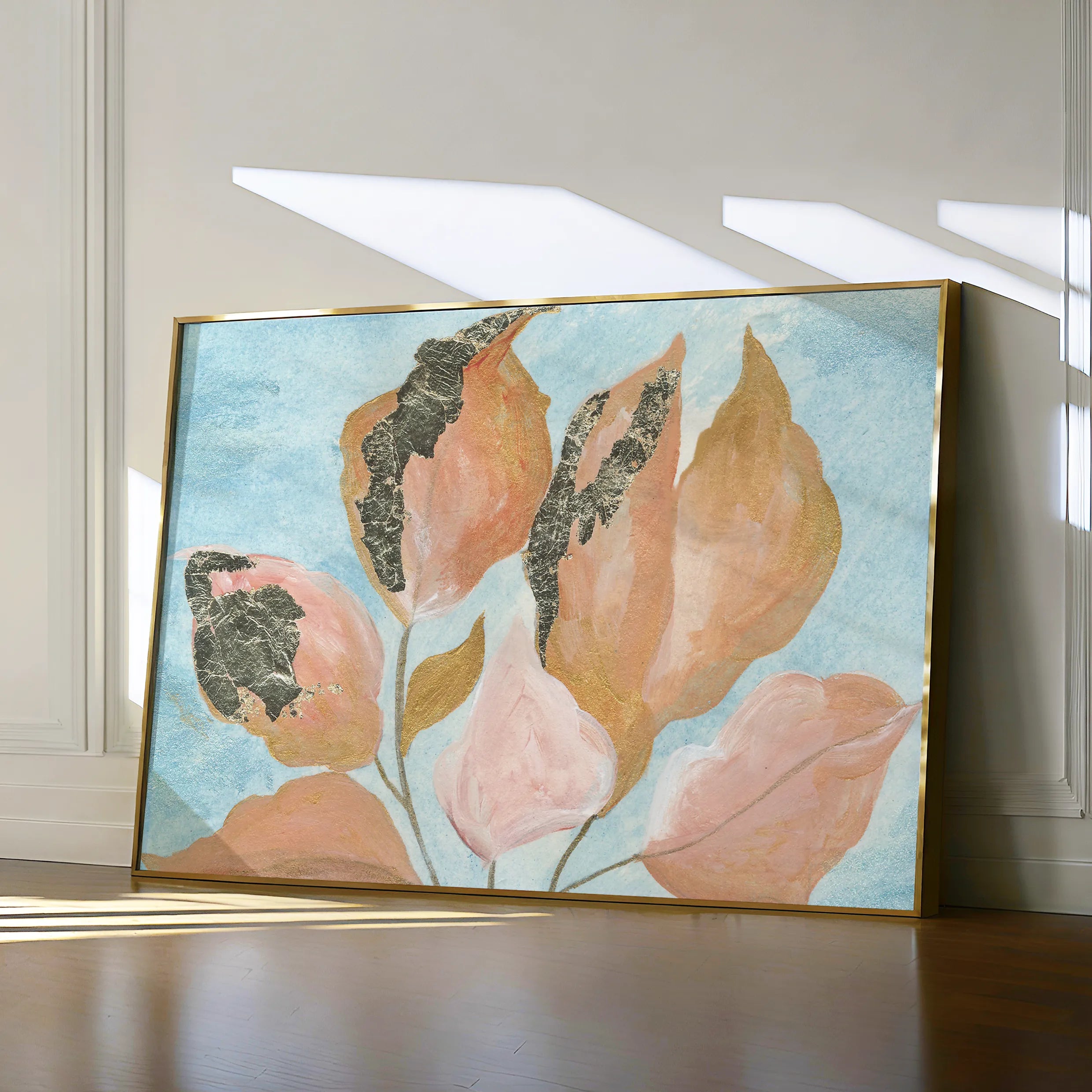 Floral 536 Canvas Art 18" x 24" / 45 x 60 cm / Black