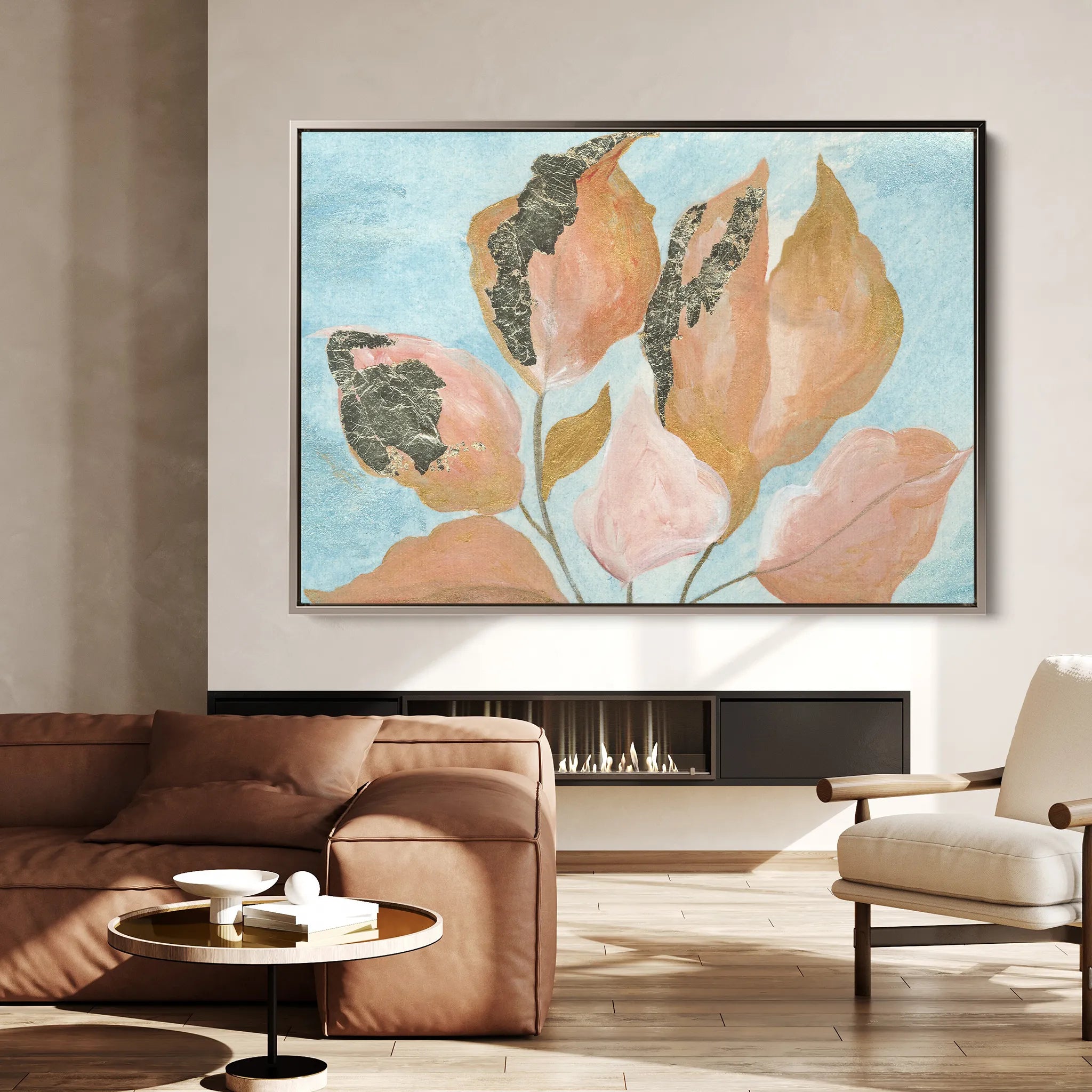 Floral 536 Canvas Art 18" x 24" / 45 x 60 cm / Black