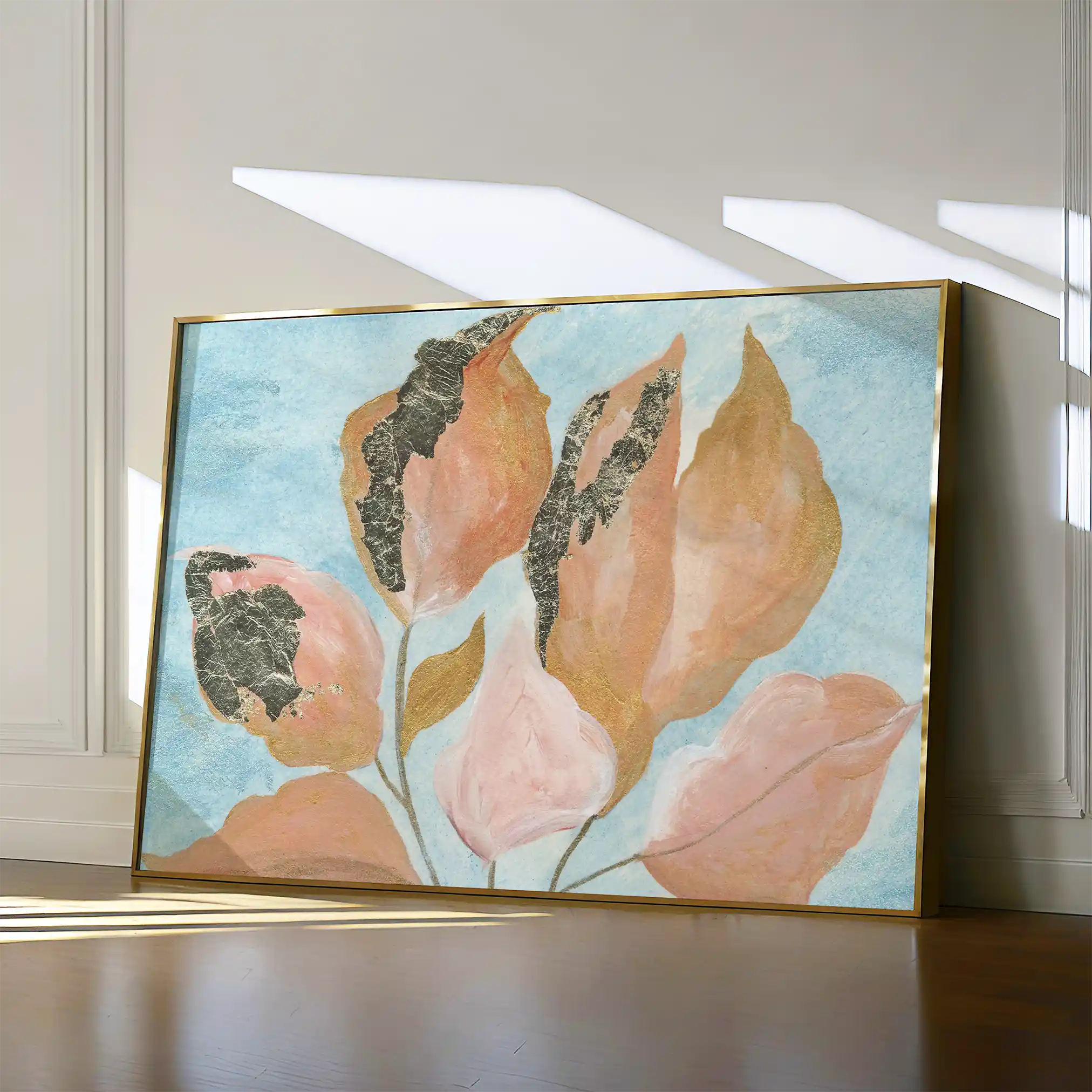 Floral 536 Canvas Art 60 x 40 cm / Black