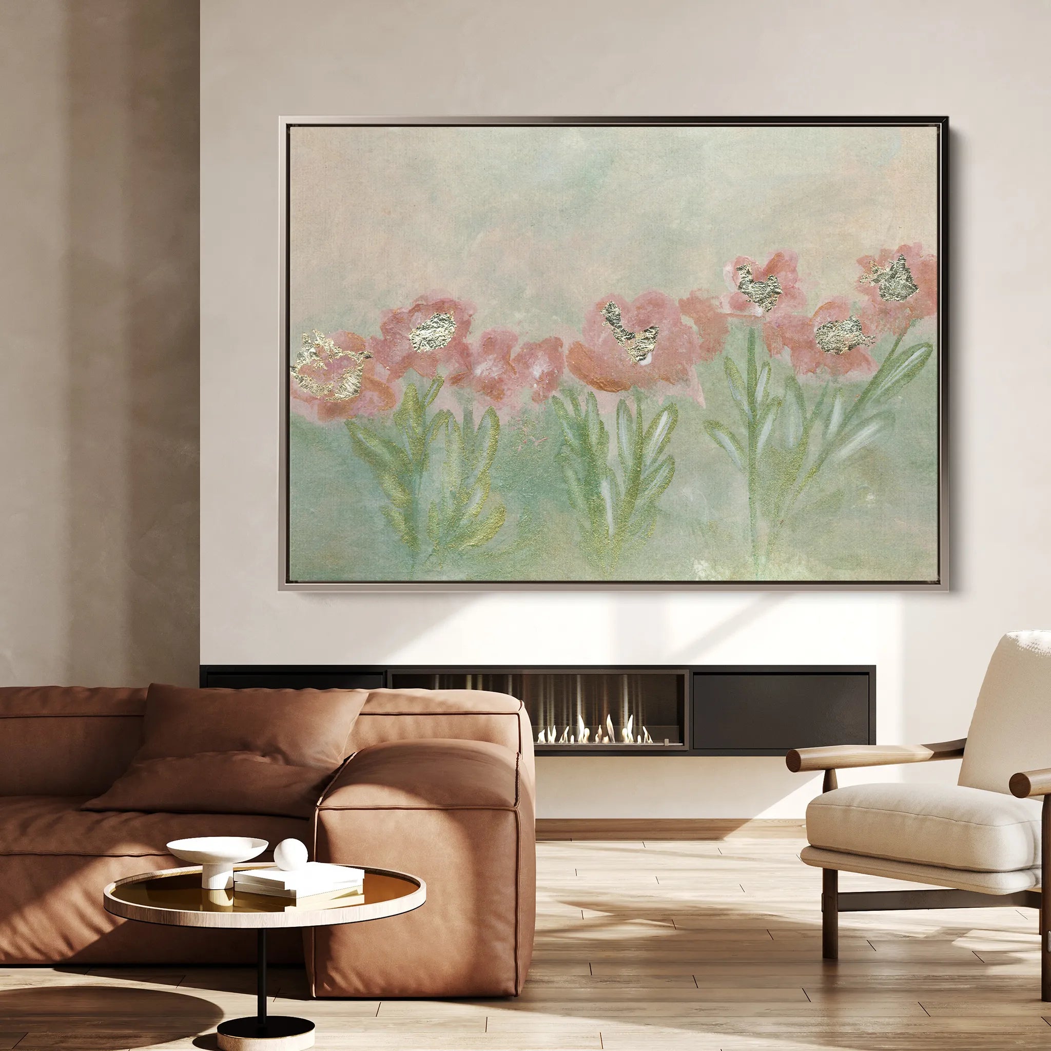 Floral 537 Canvas Art 18" x 24" / 45 x 60 cm / Black