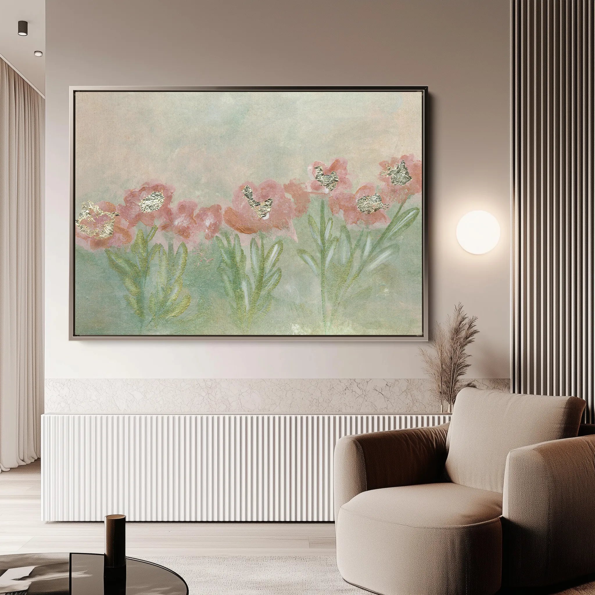 Floral 537 Canvas Art 18" x 24" / 45 x 60 cm / Black