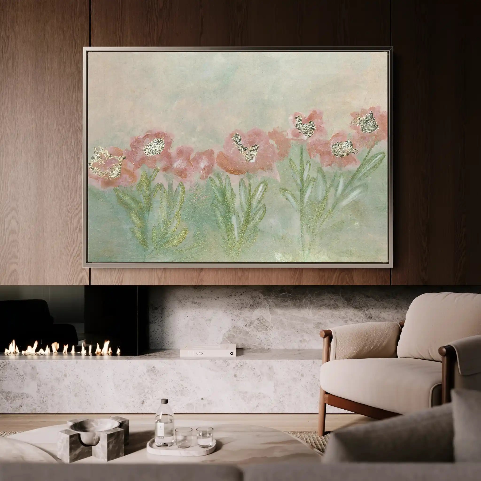 Floral 537 Canvas Art 60 x 40 cm / Black