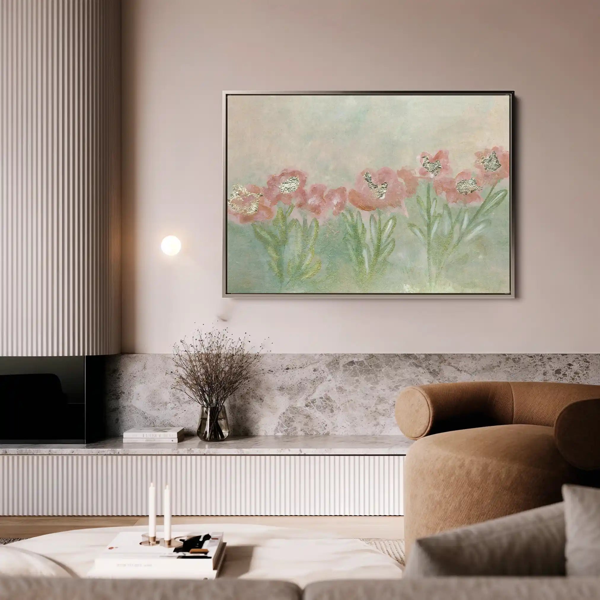 Floral 537 Canvas Art 60 x 40 cm / Black