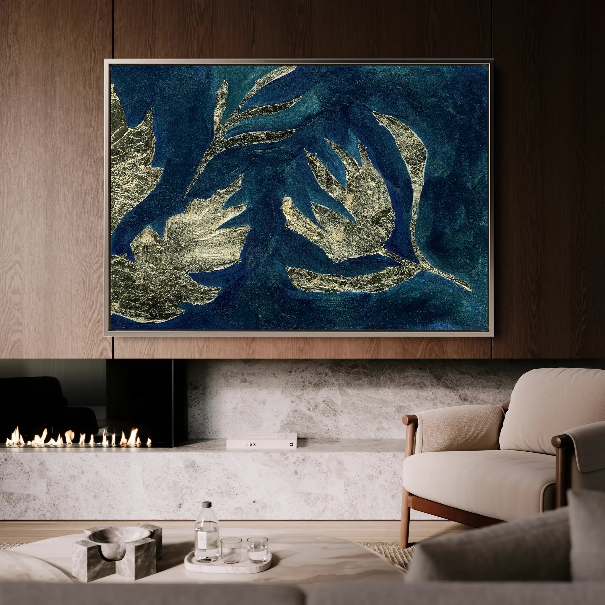 Floral 538 Canvas Art 18" x 24" / 45 x 60 cm / Black