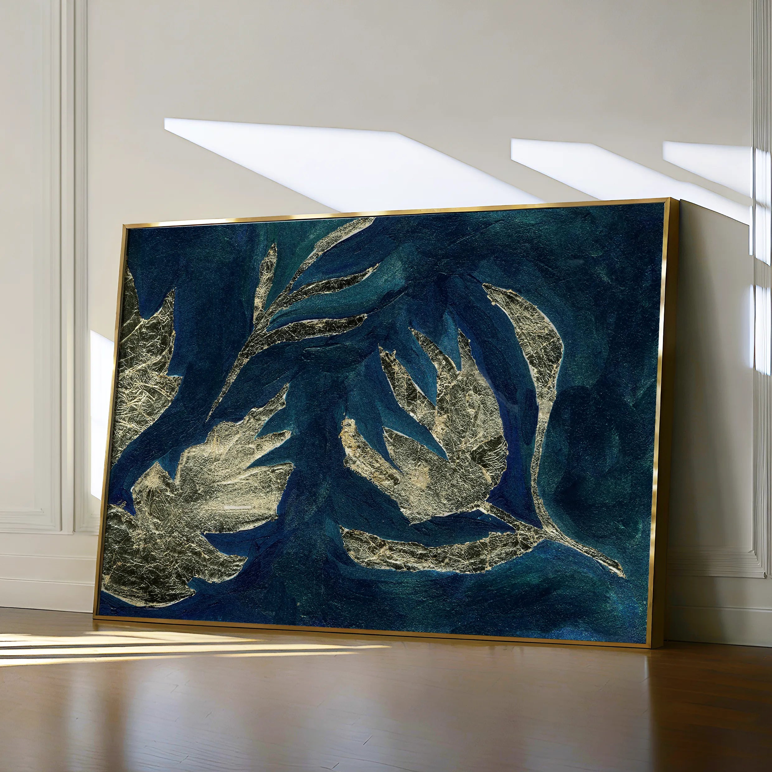 Floral 538 Canvas Art 18" x 24" / 45 x 60 cm / Black