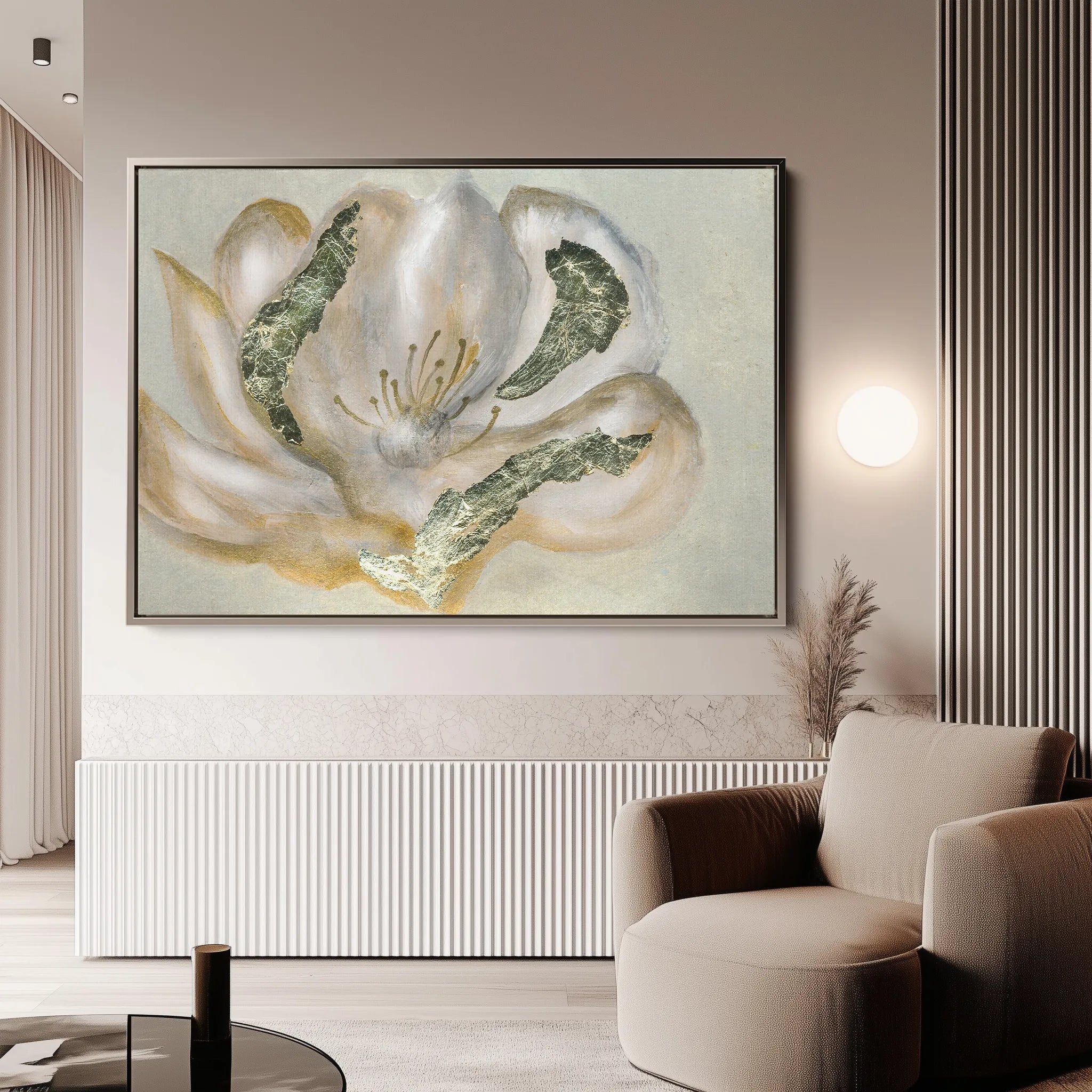 Floral 539 Canvas Art 18" x 24" / 45 x 60 cm / Black