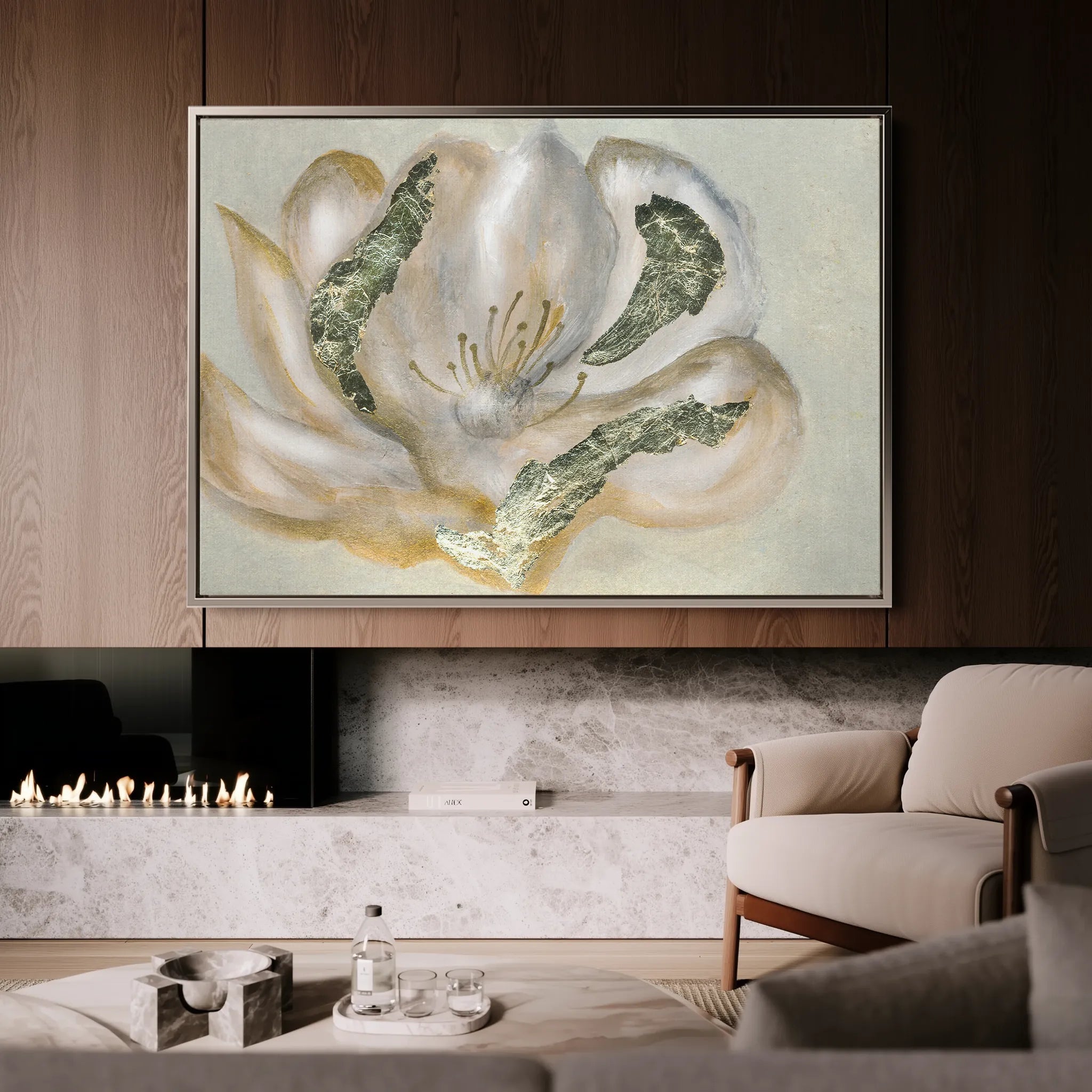 Floral 539 Canvas Art 18" x 24" / 45 x 60 cm / Black