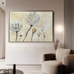 Floral 540 Canvas Art 18" x 24" / 45 x 60 cm / Black