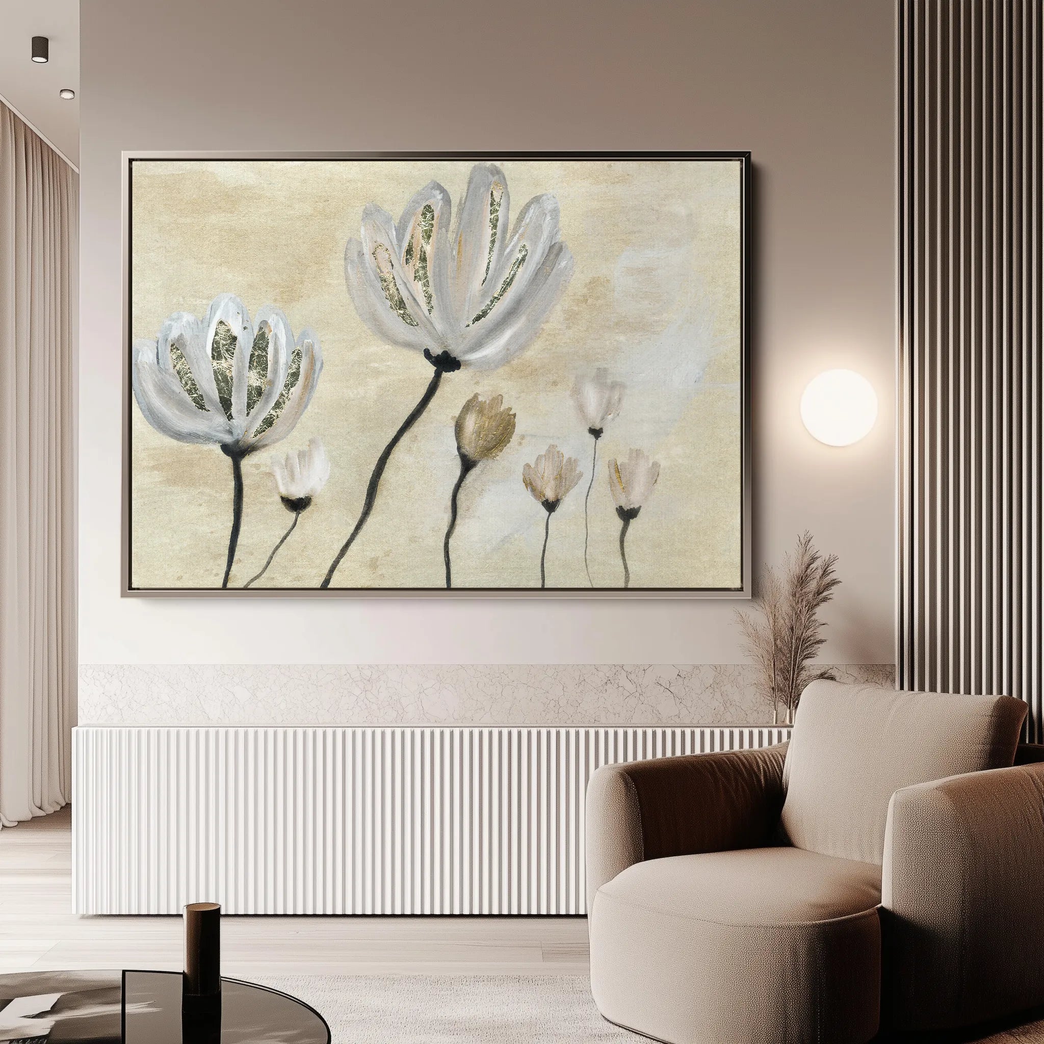 Floral 540 Canvas Art 18" x 24" / 45 x 60 cm / Black