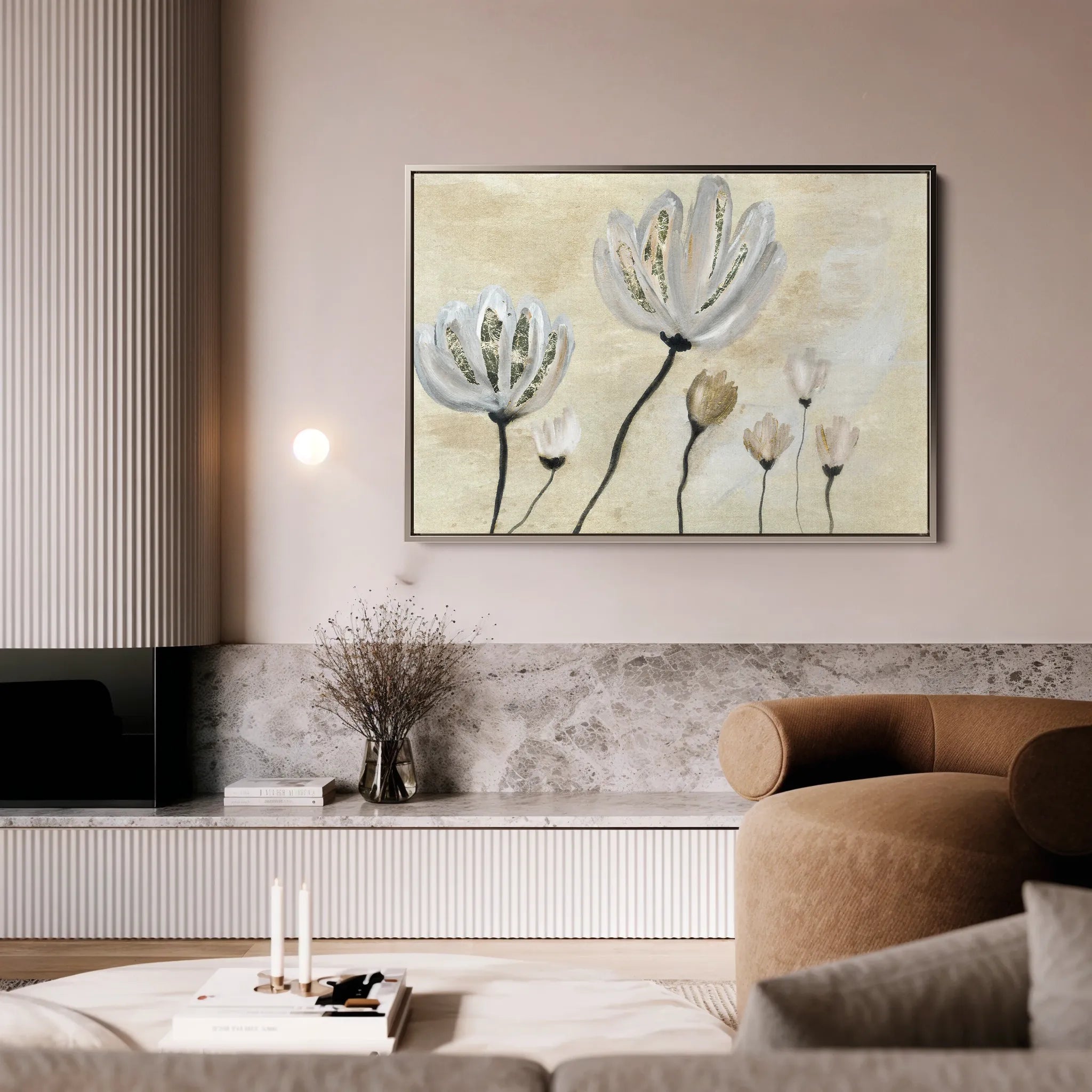 Floral 540 Canvas Art 18" x 24" / 45 x 60 cm / Black