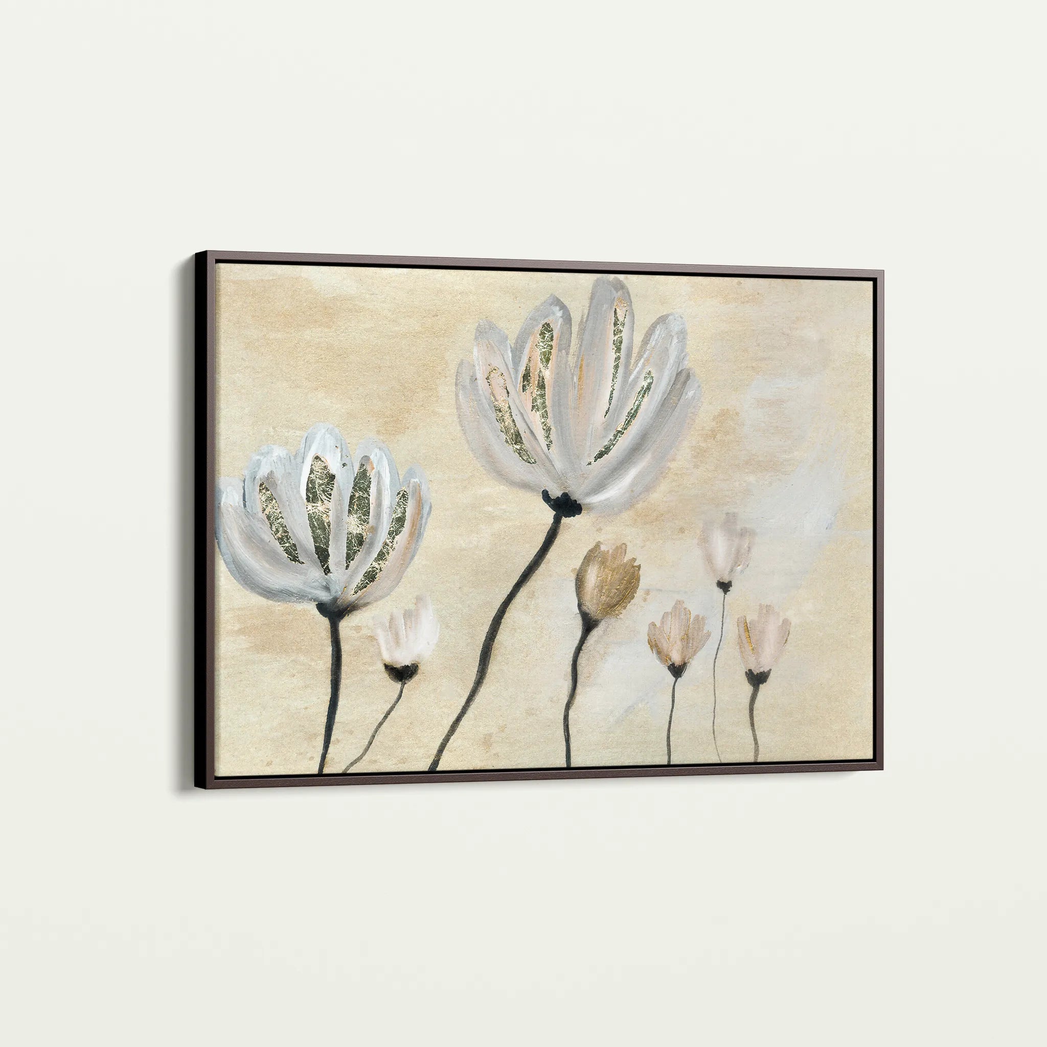 Floral 540 Canvas Art 18" x 24" / 45 x 60 cm / Black