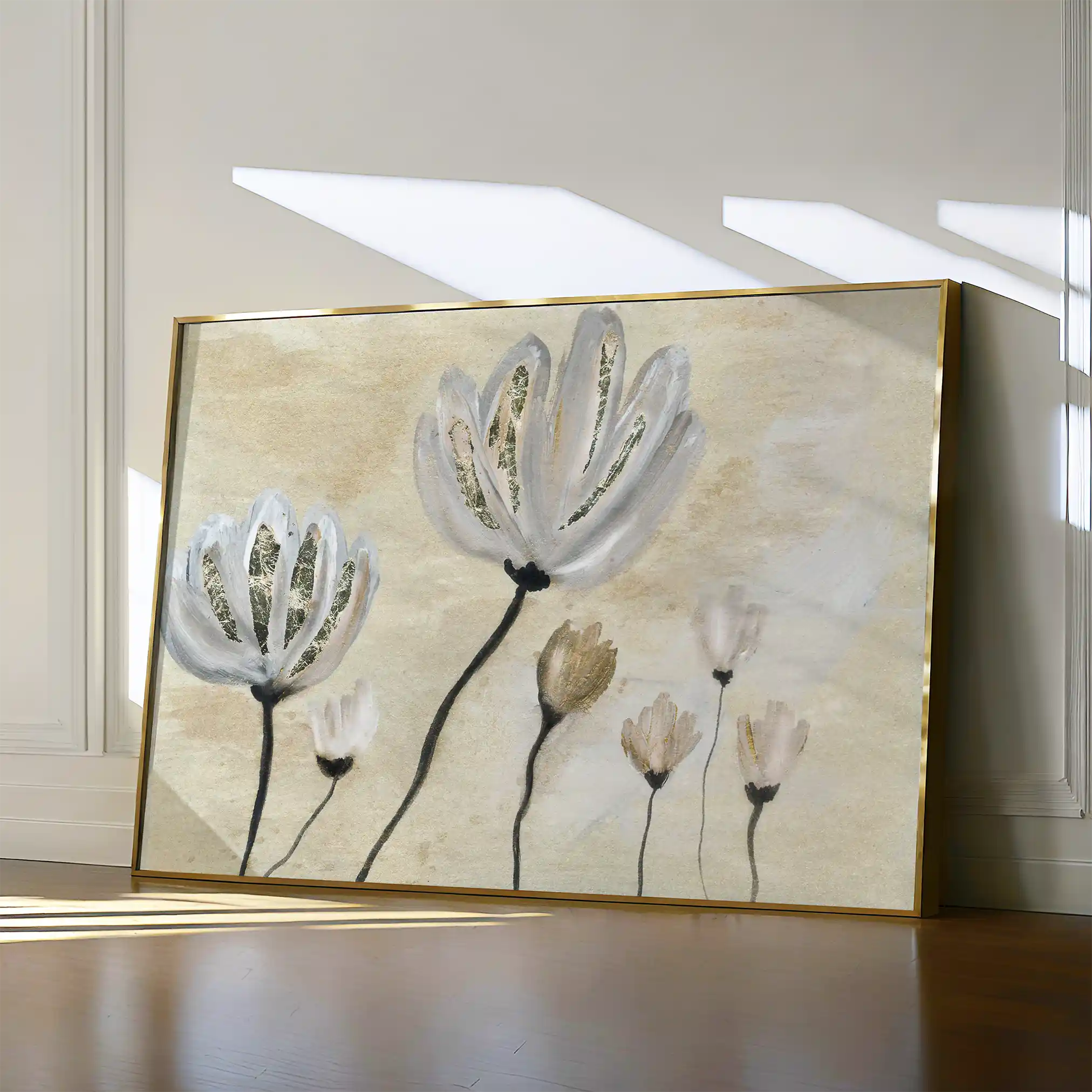 Floral 540 Canvas Art 60 x 40 cm / Black