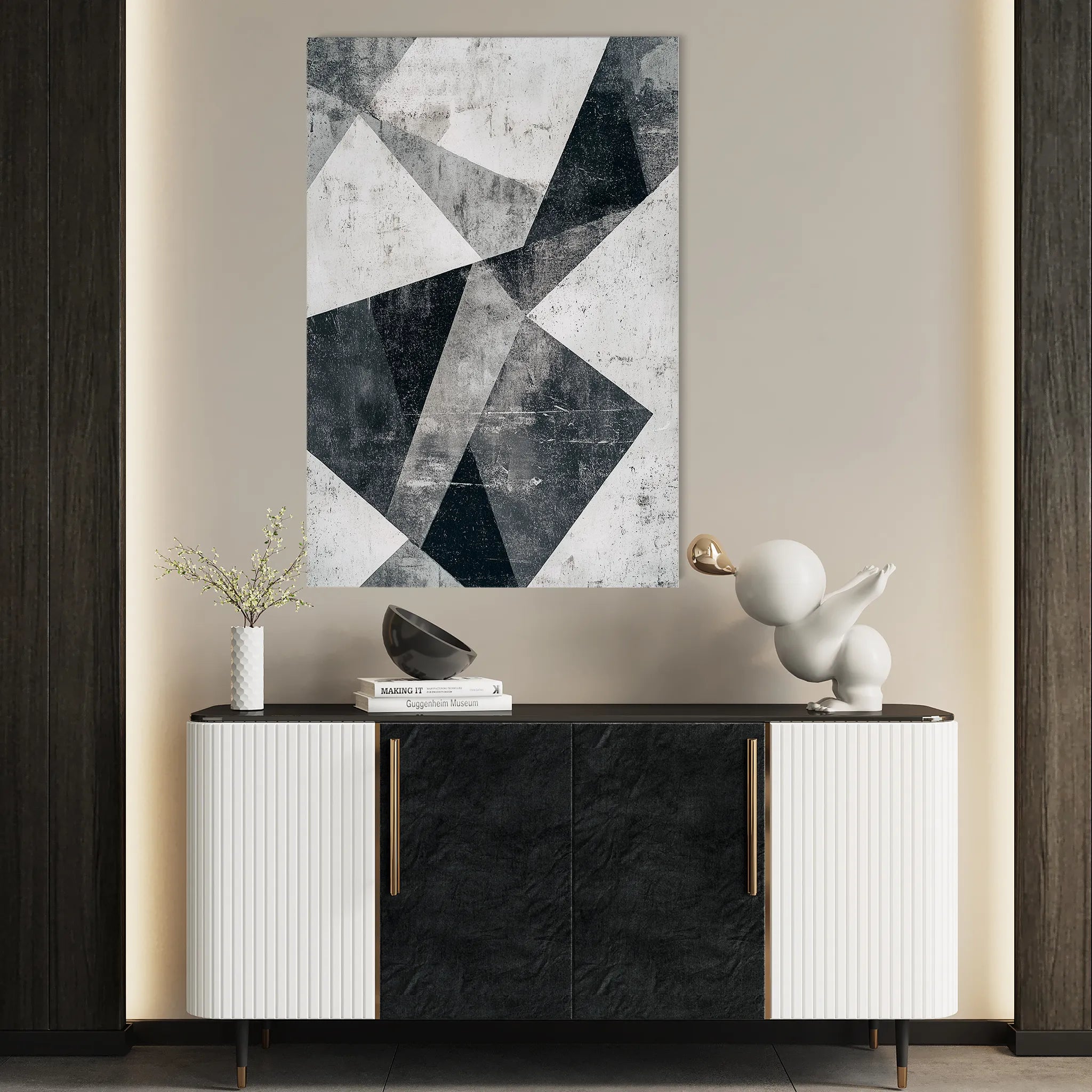 Abstract 541 Canvas Art 18" x 24" / 45 x 60 cm / Black