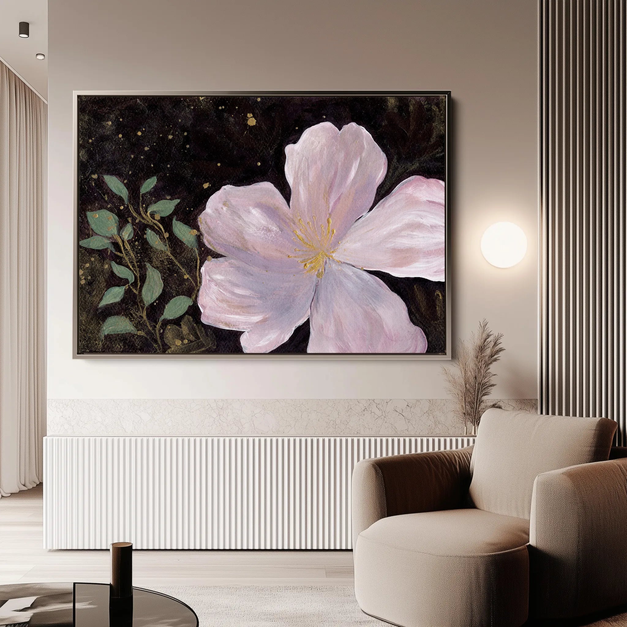 Floral 541 Canvas Art 18" x 24" / 45 x 60 cm / Black