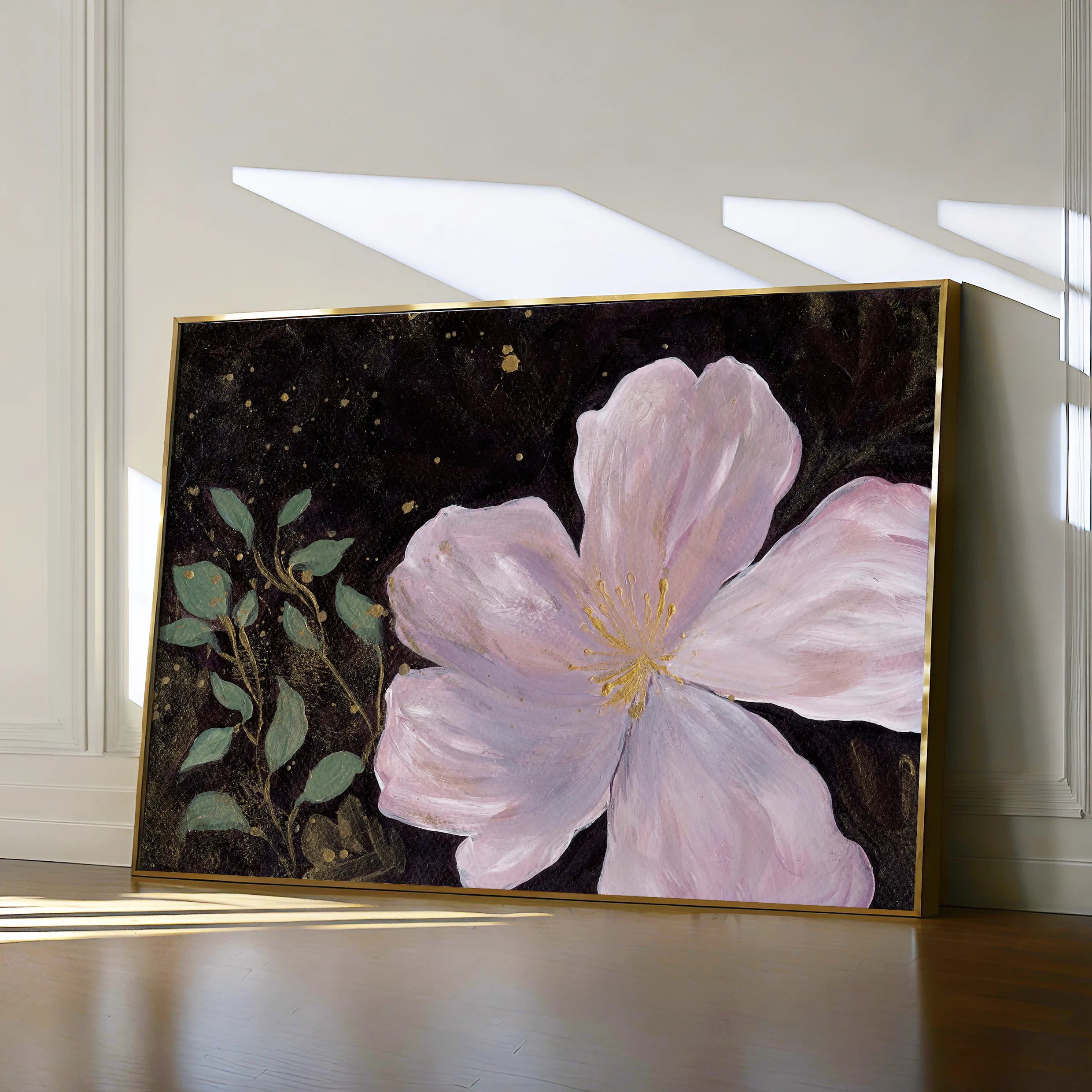 Floral 541 Canvas Art 18" x 24" / 45 x 60 cm / Black