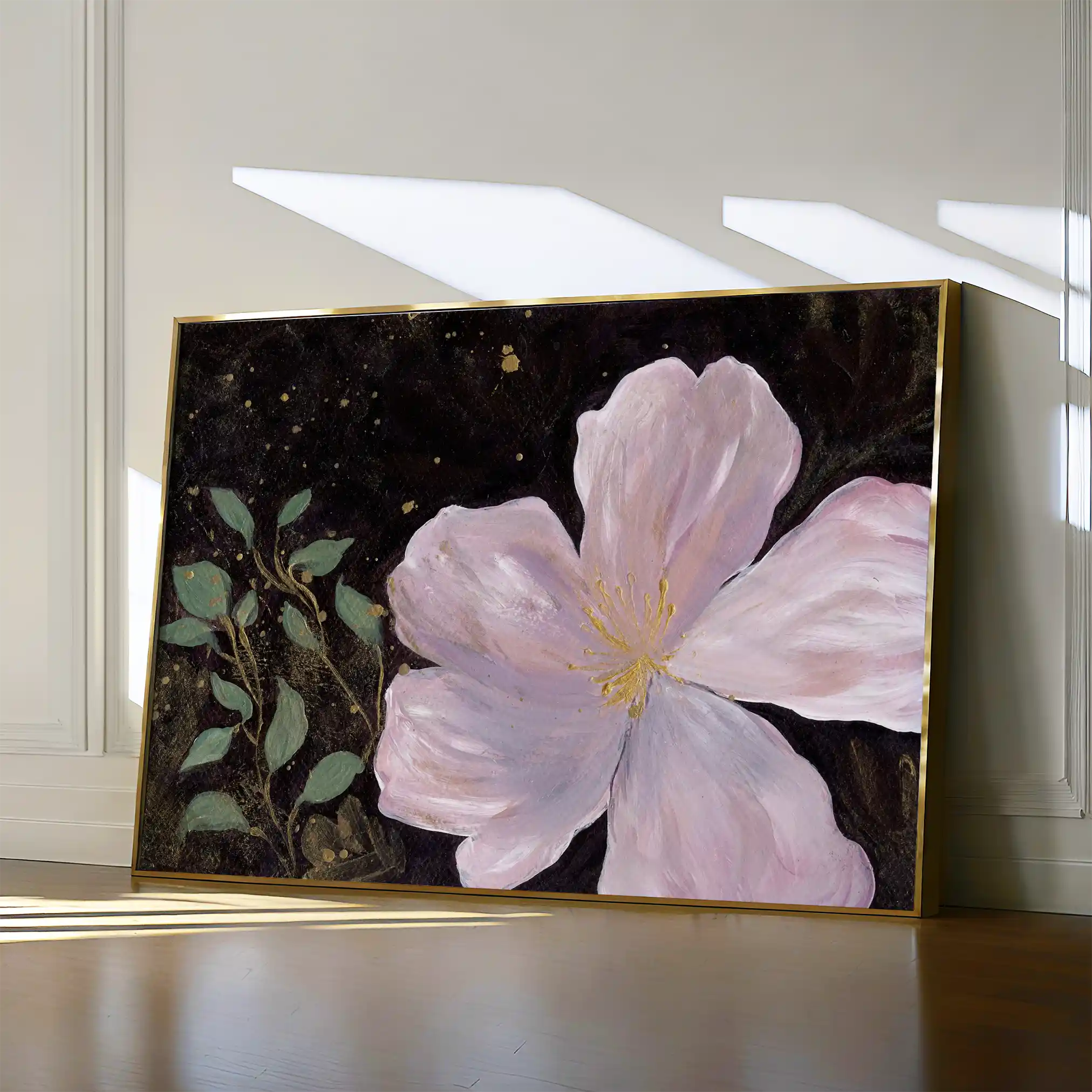 Floral 541 Canvas Art 60 x 40 cm / Black