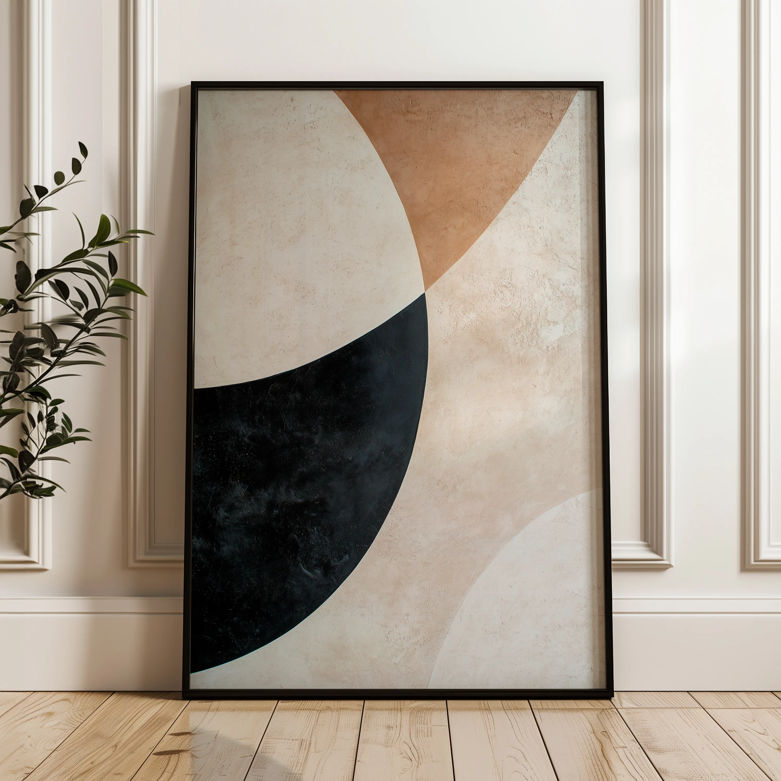 Abstract 542 Canvas Art 18" x 24" / 45 x 60 cm / Black