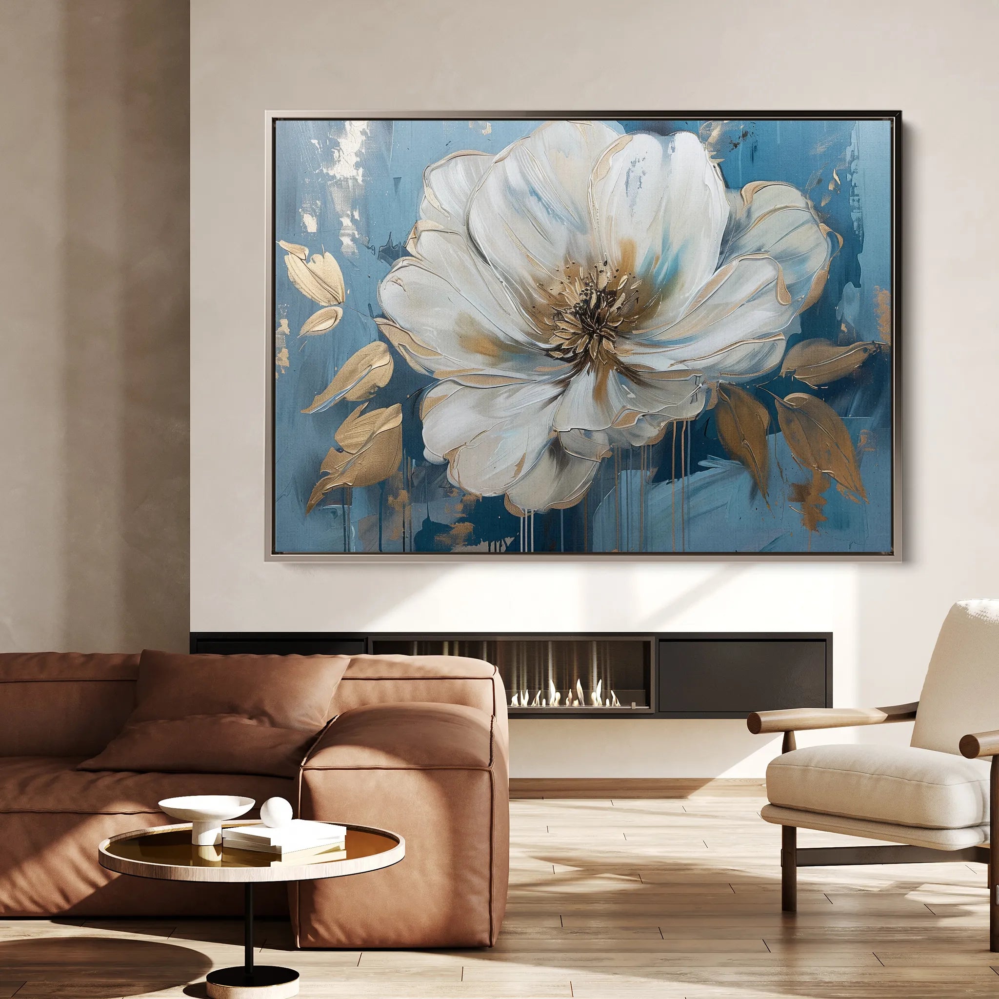 Floral 543 Canvas Art 18" x 24" / 45 x 60 cm / Black